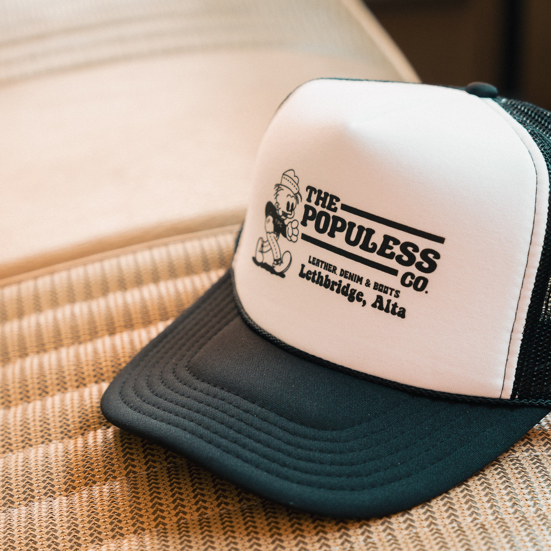 Roy Boy Trucker Hat - Classic White & Black Adjustable Snapback Cap for Men & Women | Perfect for Outdoor Activities, Sports, and Casual Wear