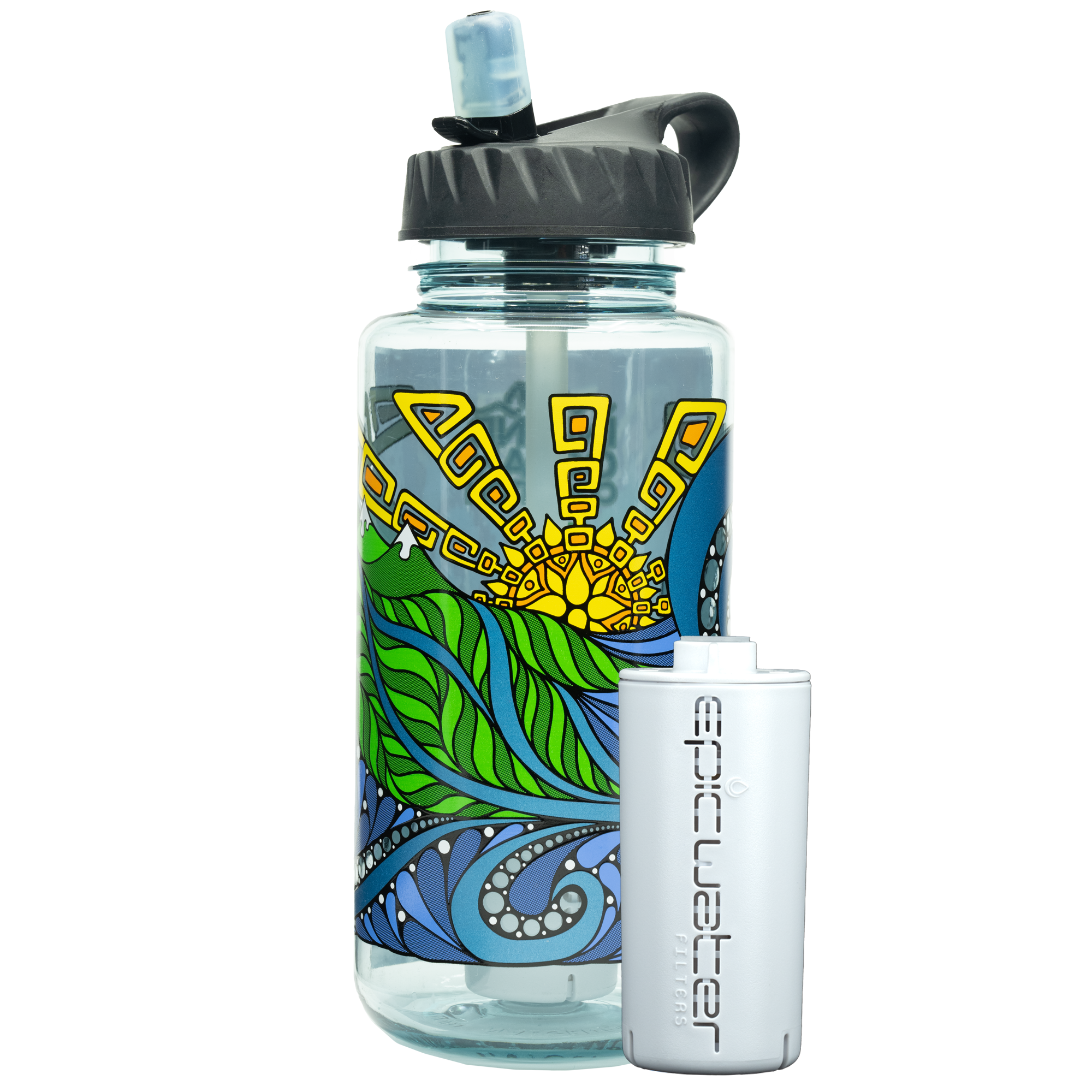 Nalgene OG Inland Ocean Coalition Water Bottle | 32oz & 48oz BPA-Free Tritan Plastic | Reusable for Hiking, Camping, Gym & Outdoor Activities