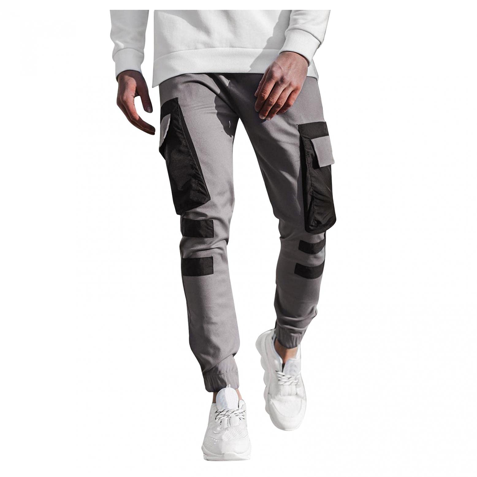Men's Loose Fit Cargo Sweatpants with Pockets - Gym & Casual Wear