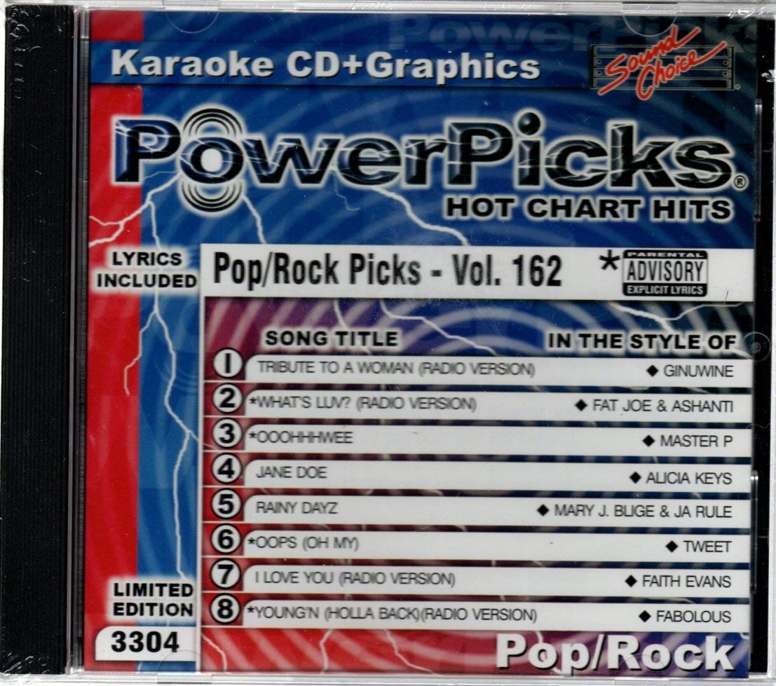 Sound Choice Picks CDG SC3304 - Pop/Rock Karaoke Songs Vol. 162 | Perfect for Parties, Bars & Home Entertainment