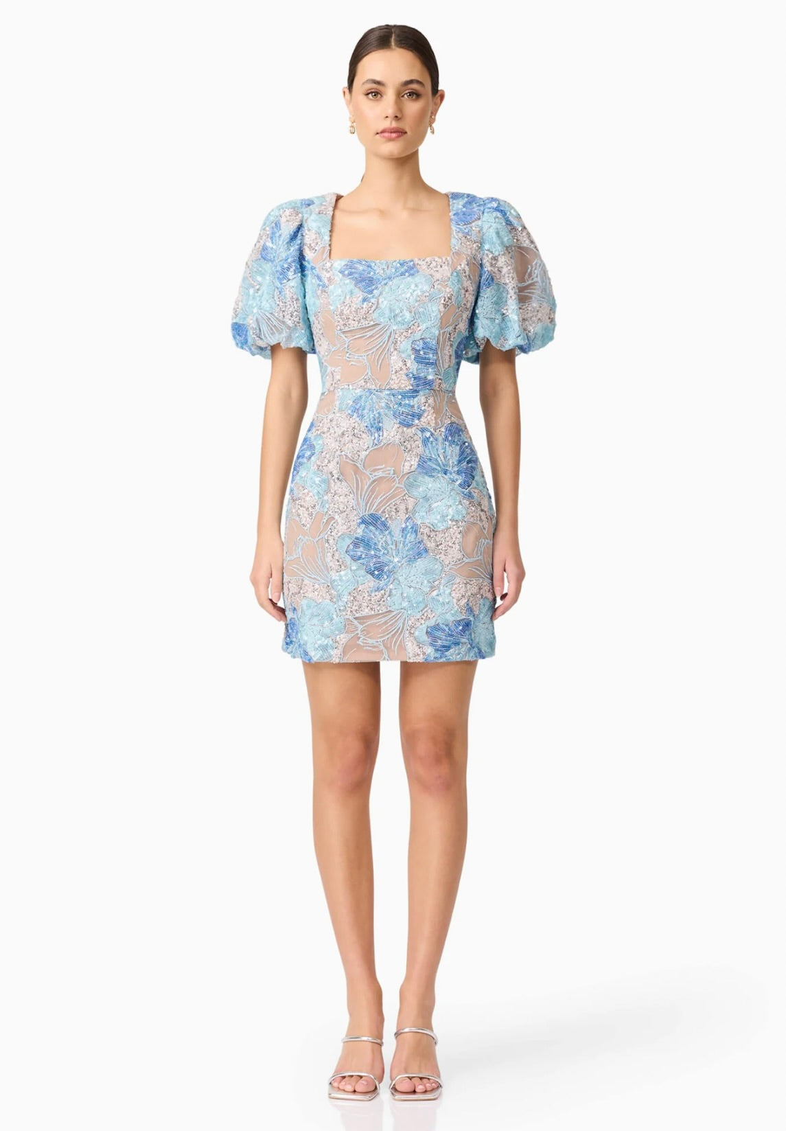 Leonie Puff Sleeve Mini Dress for Women - Floral Print Summer Party Dress with Ruffle Hem - Perfect for Weddings, Cocktail Parties & Date Nights