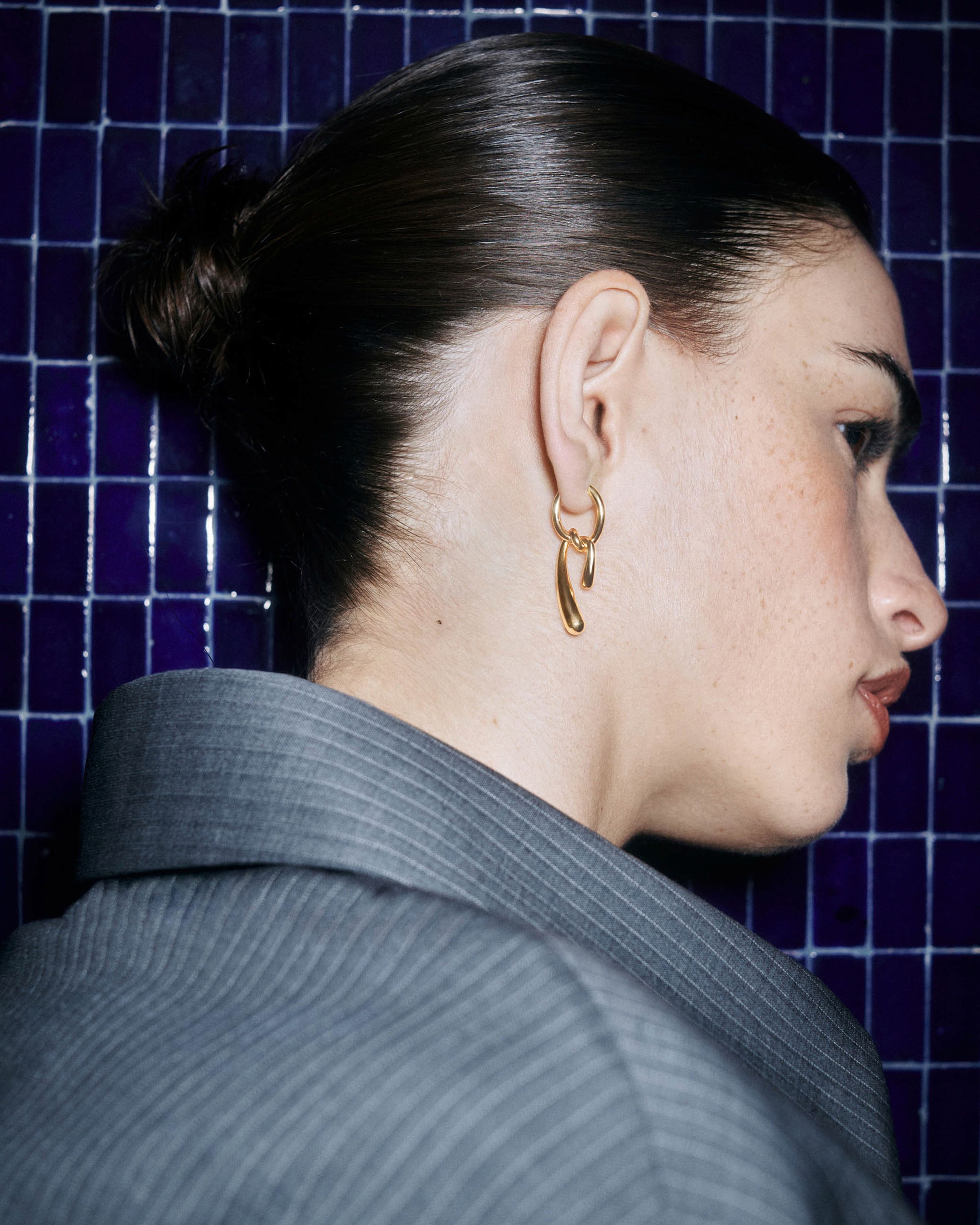 GRID4 Twist Hoops Earrings for Women - Trendy Gold Plated Dangle Hoop Earrings for Everyday Wear | Perfect for Parties, Work & Casual Outfits