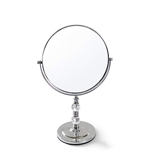 WSSBK Double-Sided HD Makeup Mirror with Lights, Portable Desktop Vanity Mirror for Makeup Application, Travel & Home Dressing Room - Princess Style European Beauty Mirror
