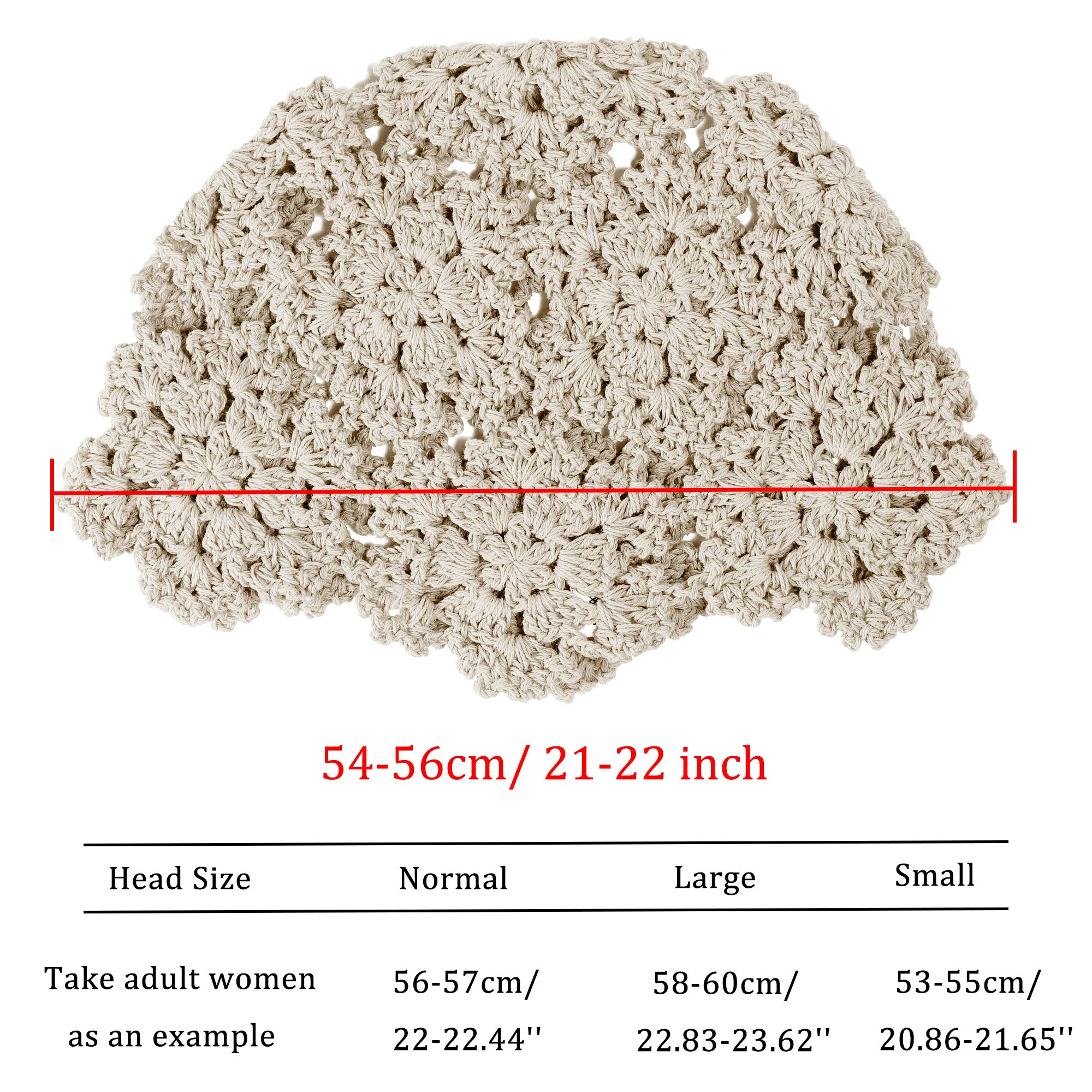 ZLYC Women's Cotton Crochet Skull Cap - Handmade Knit Floral Beanie Hat with Cutout Design for Winter Fashion & Outdoor Activities
