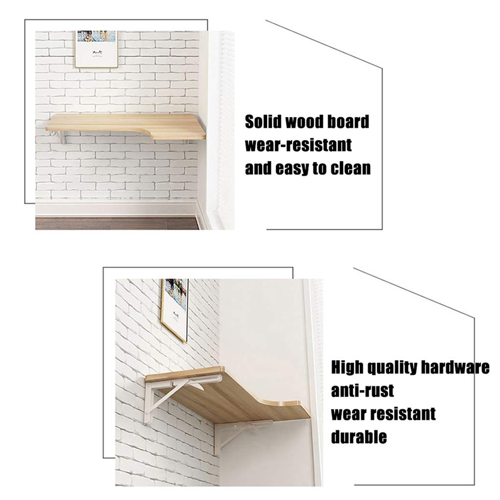 Foldable Wall-Mounted Corner Computer Desk with Double Support - Space Saving Study Table, Kitchen Workstation & Home Office Desk for Small Spaces