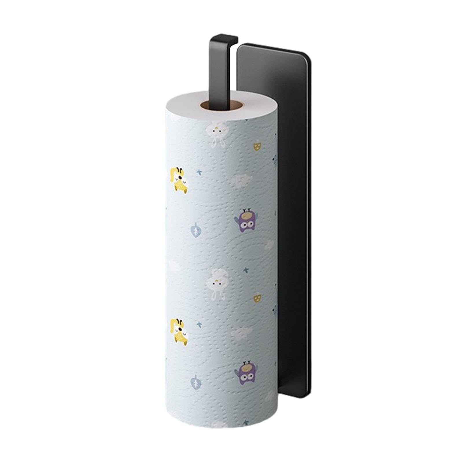 Stainless Steel & Acrylic Paper Towel Holder - Wall Mount, Self-Adhesive Towel Rack for Kitchen, Bathroom, Pantry - Durable & Space-Saving Design for Easy Access to Paper Towels