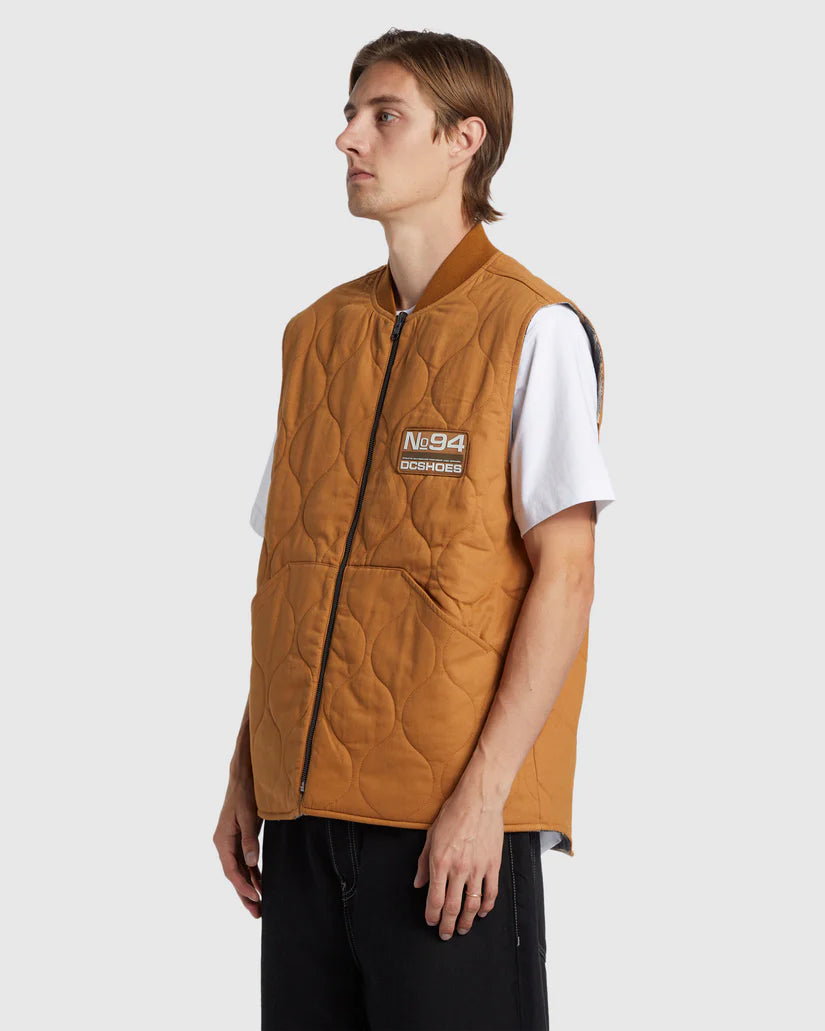 DC Comics Reversible No. 94 Worker Vest - Men's Superhero Graphic Jacket for Casual Wear, Cosplay & Comic Con Events
