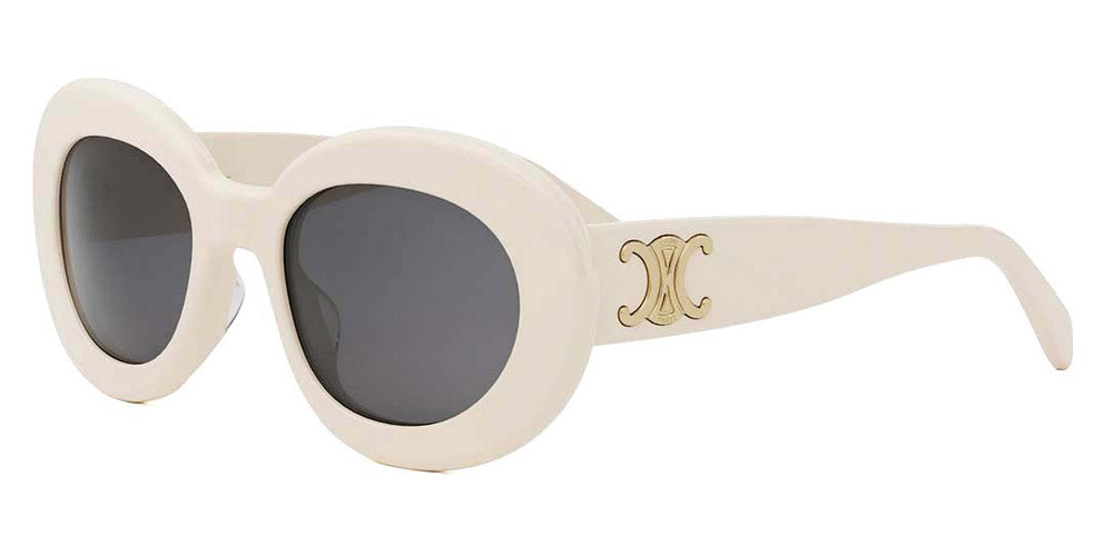 Celine CL40312U Ivory Triomphe Round Sunglasses for Women - Luxury Designer Shades for Summer, Beach & Outdoor Fashion