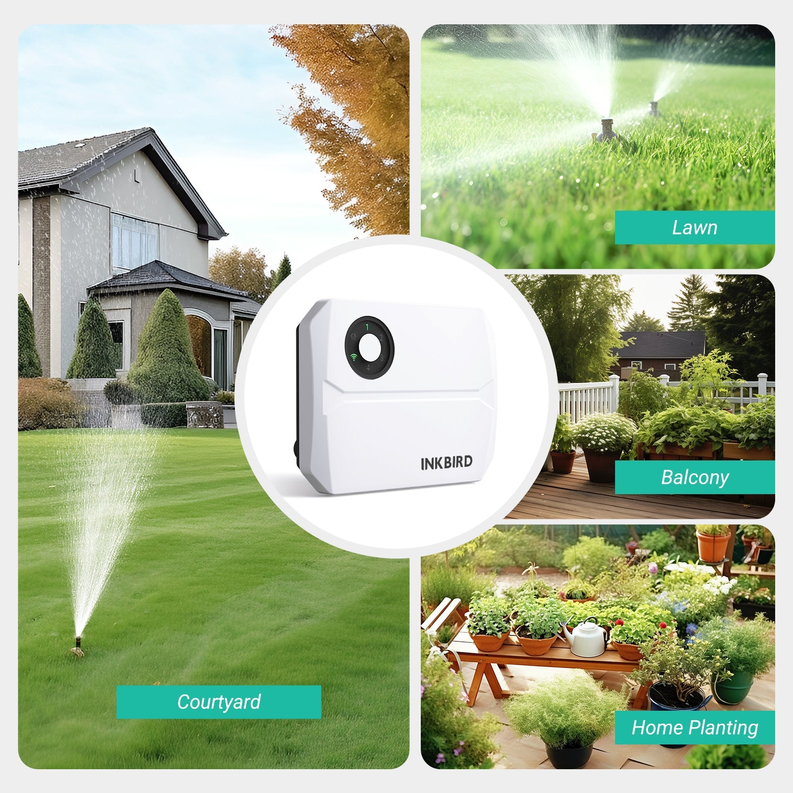 4 Zone Smart WiFi Sprinkler Controller - Indoor/Outdoor Irrigation System for Lawns, Gardens & Landscaping | Compatible with Alexa & Google Home | Weather-Based Watering & Remote Control via App