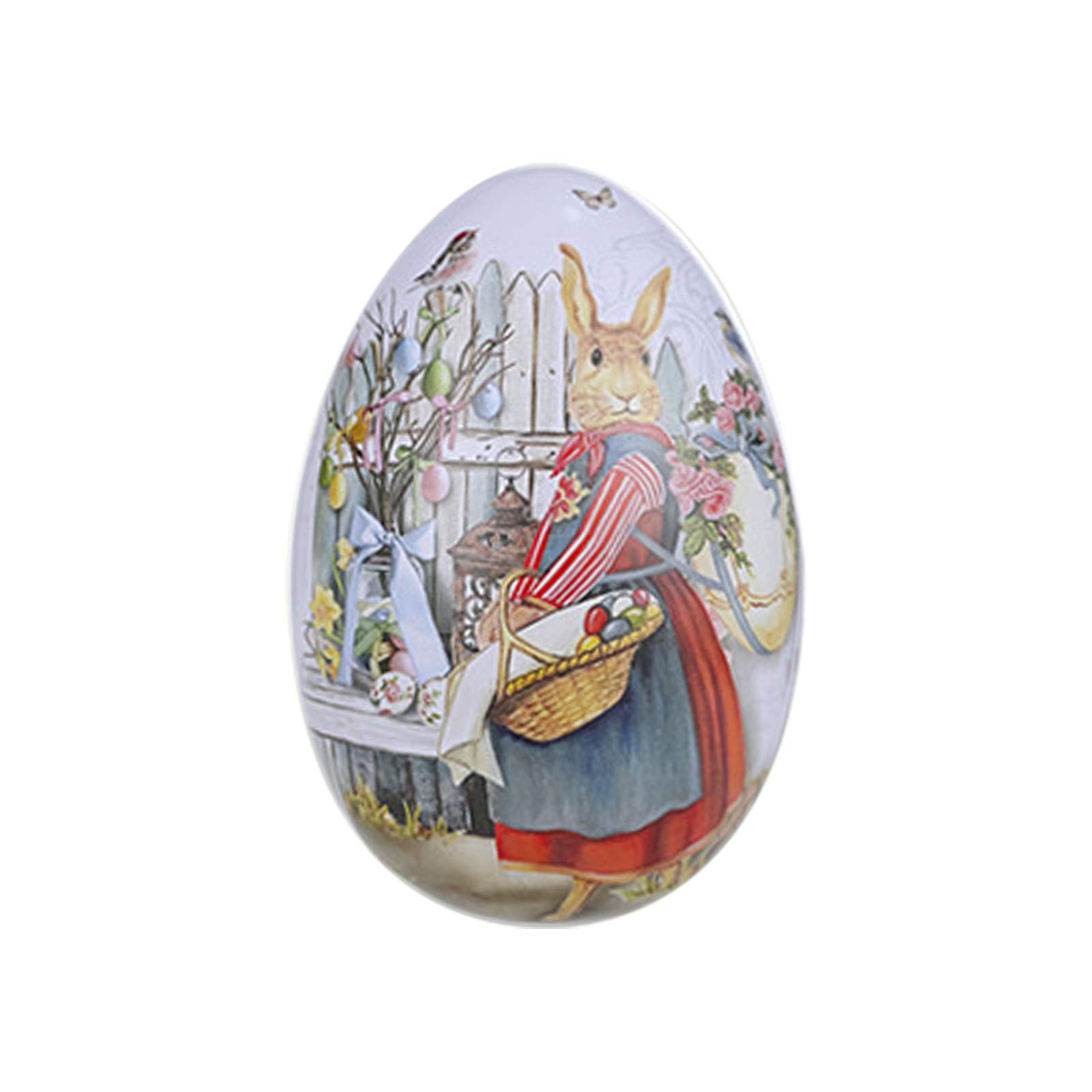 Metallic Easter Egg Candy Container - Metal Easter Bunny Tin Box for Candy, Trinkets & Easter Basket Fillers | Easter Party Decor & Gift Packaging