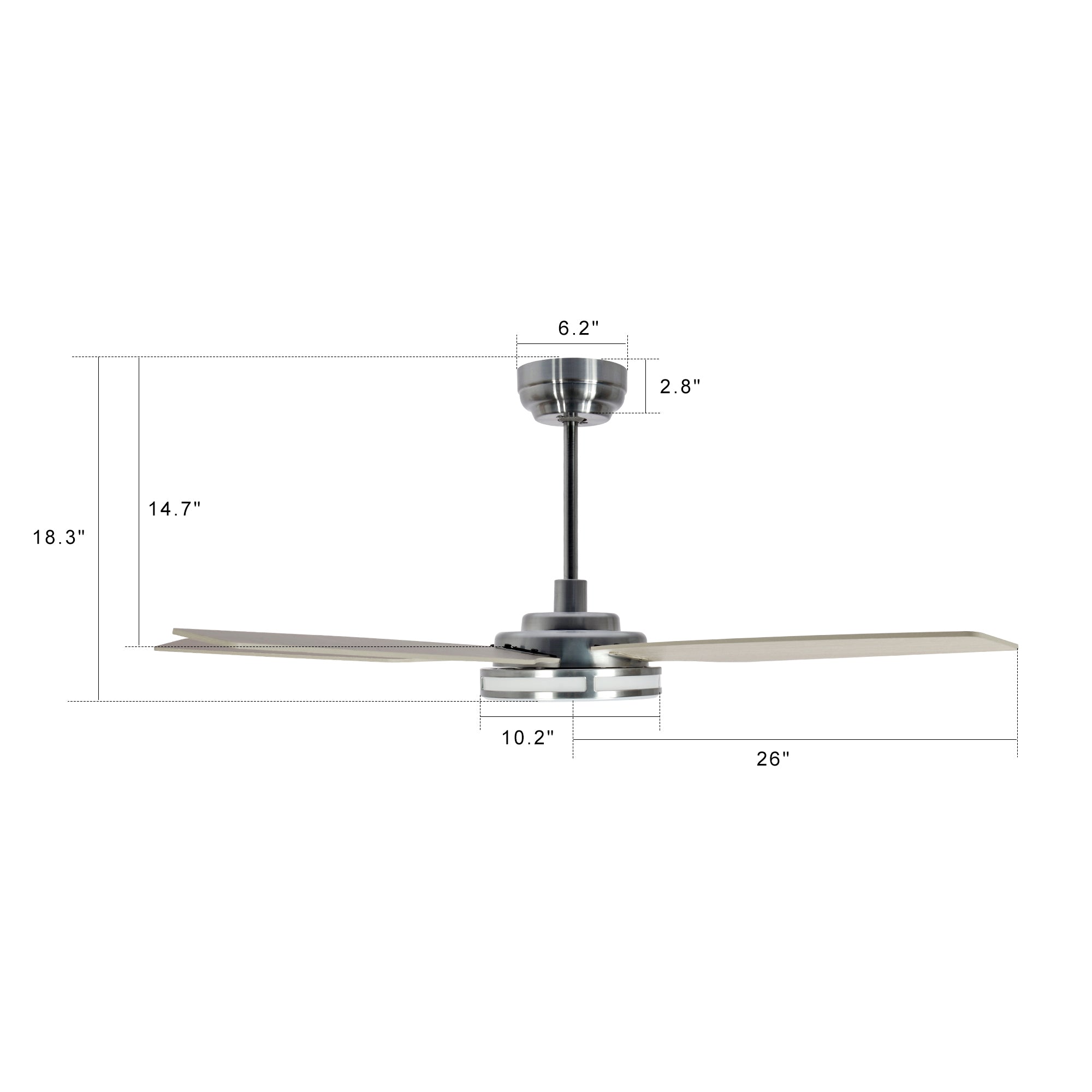 52 Inch Explorer Smart Fan with LED Light & Remote Control - Perfect for Outdoor Patio, Indoor Living Room & Bedroom Cooling