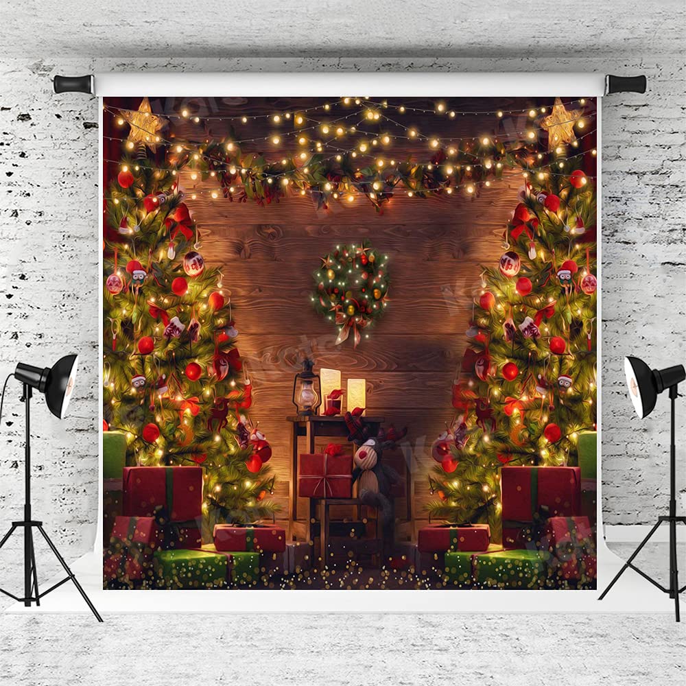 8x8ft Christmas Photo Backdrop - Holiday Party Decor, Christmas Tree Background Fabric for Xmas Family Photos & Indoor Decorations