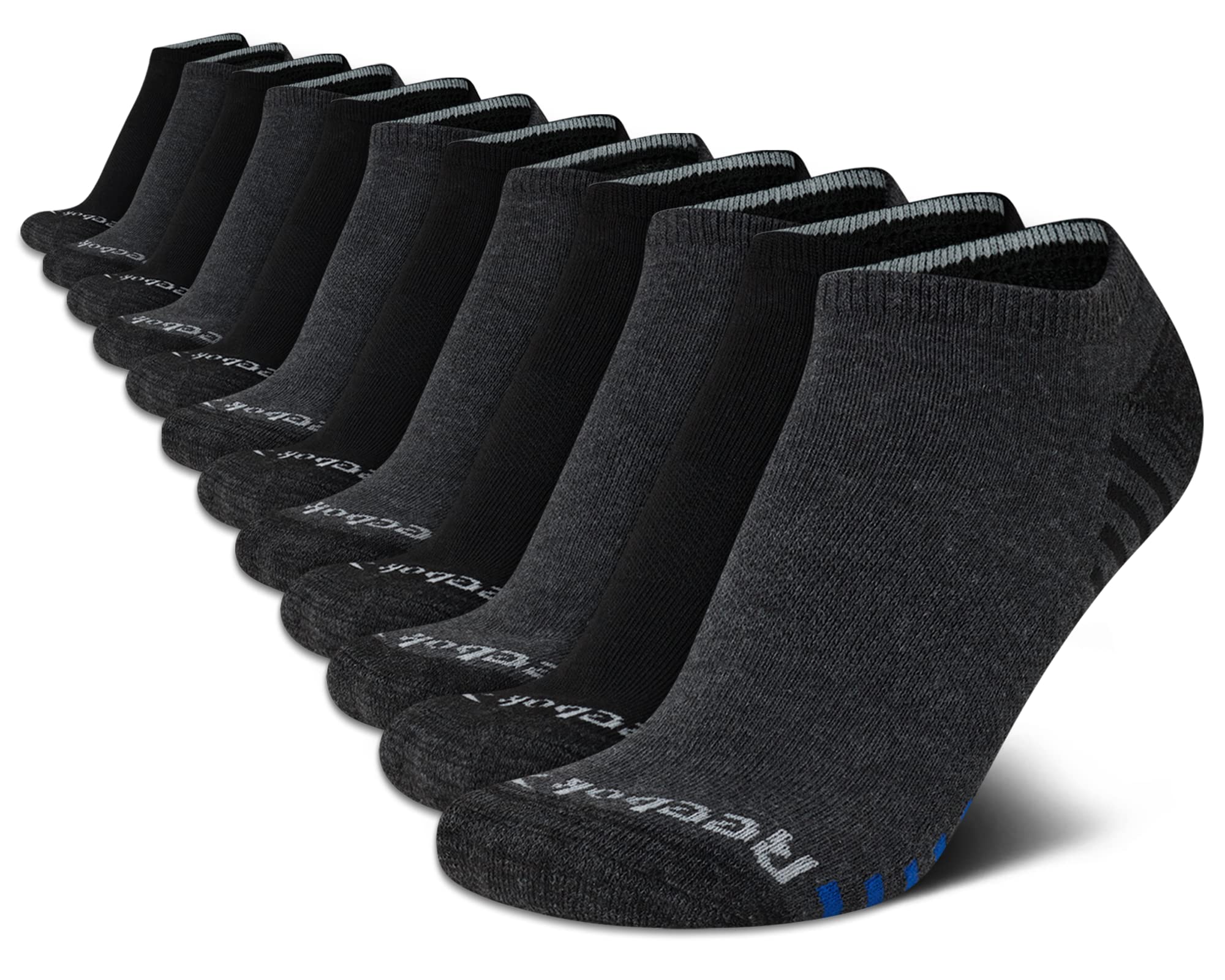 Reebok Boys' Athletic Low Cut Ankle Socks - 12 Pack Breathable Sports Socks for Running, Basketball & School - Comfortable Kids' Socks for Everyday Wear
