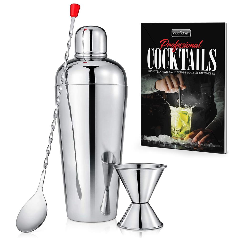 Professional 3-Piece Bartender Kit - Stainless Steel Cocktail Shaker, Jigger & Strainer Set for Home Bar & Mixology Enthusiasts | Perfect for Cocktail Parties, Home Bars & Bartending Gifts