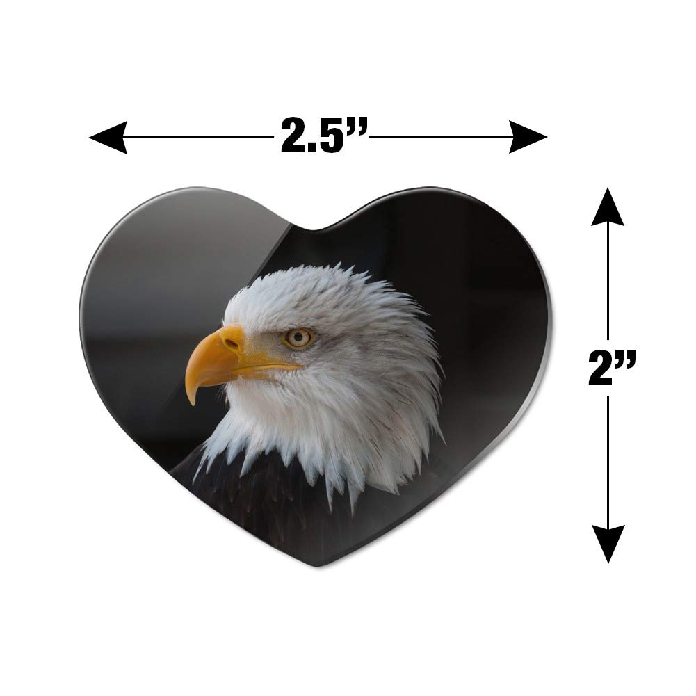 Stoic Bald Eagle Heart Acrylic Fridge Magnet - Patriotic American Decor for Kitchen, Office & Gifts | Strong Hold Refrigerator Accessory