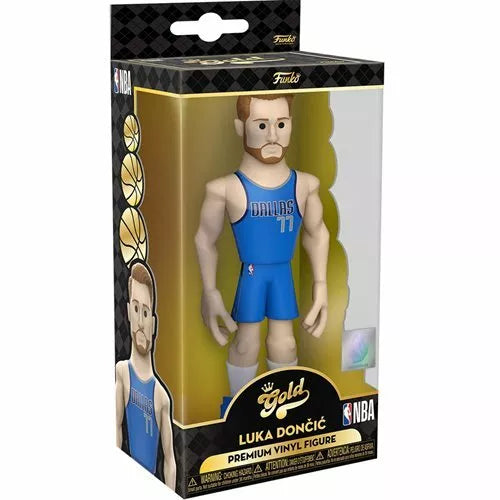 Luka Doncic Gold 5 Funko Pop NBA Dallas Mavericks Collectible Figure - Perfect for Basketball Fans, Gift for NBA Collectors, and Home/Office Decoration