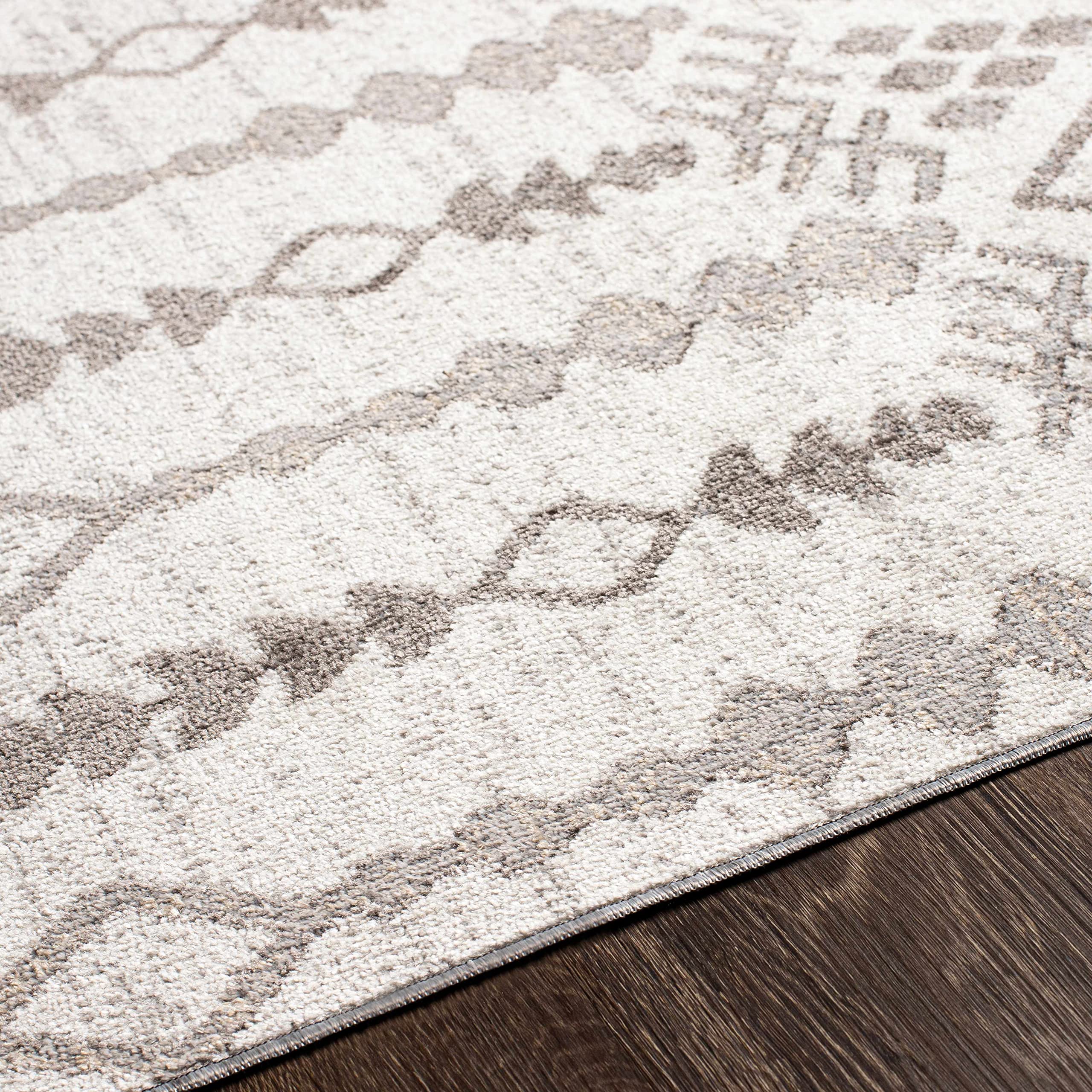 Hauteloom Bantog Machine Washable Area Rug for Living Room & Bedroom - Soft Brown & Gray Modern Design - 6'7