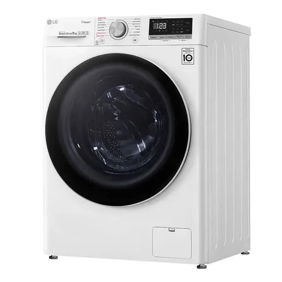 LG 8kg Front Load Washing Machine - Energy Efficient, Quiet Operation, White - Perfect for Apartments & Small Laundry Rooms