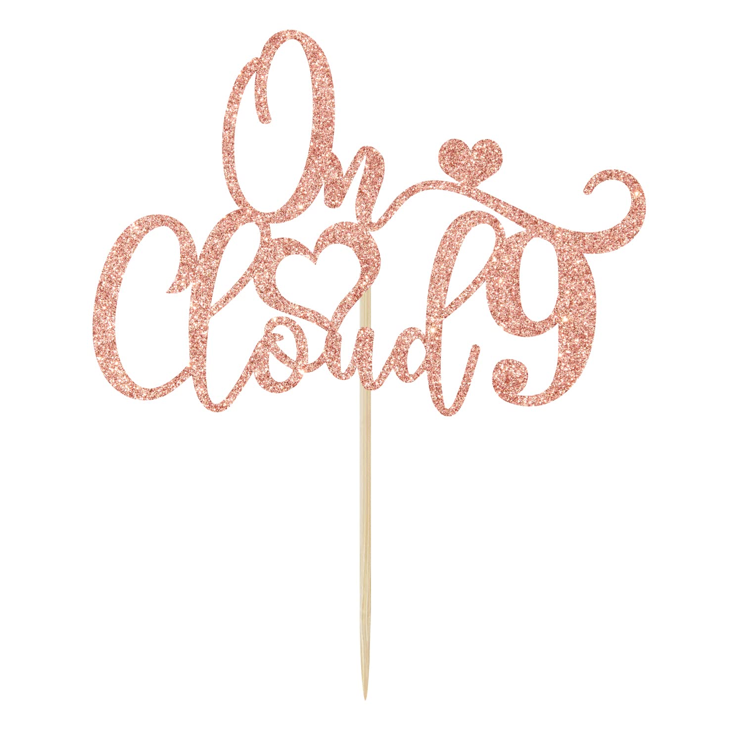 Cloud 9 Cake Topper - 9th Birthday Party Decorations for Girls & Boys - Rose Gold Glitter Happy Birthday Sign - Perfect for 9th Birthday Cakes, Anniversary Celebrations & Milestone Party Decor