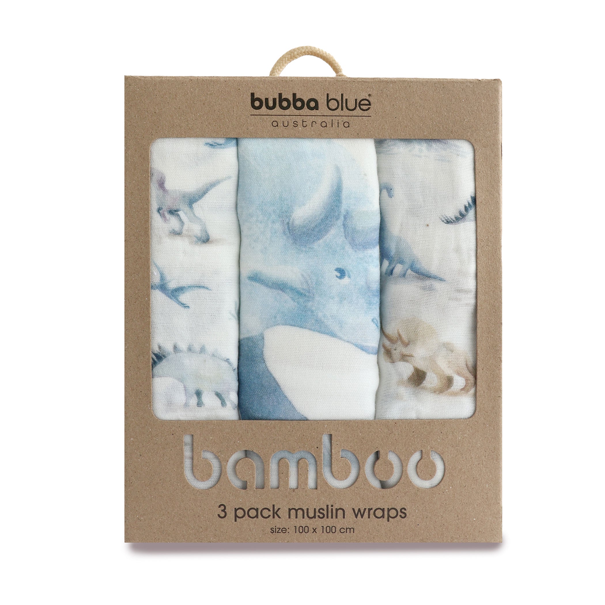 Jurassic Bamboo 3-Pack Muslin Baby Swaddle Blankets - Soft & Breathable for Newborns, Infants - Perfect for Swaddling, Nursing, Stroller & Car Seat Covers