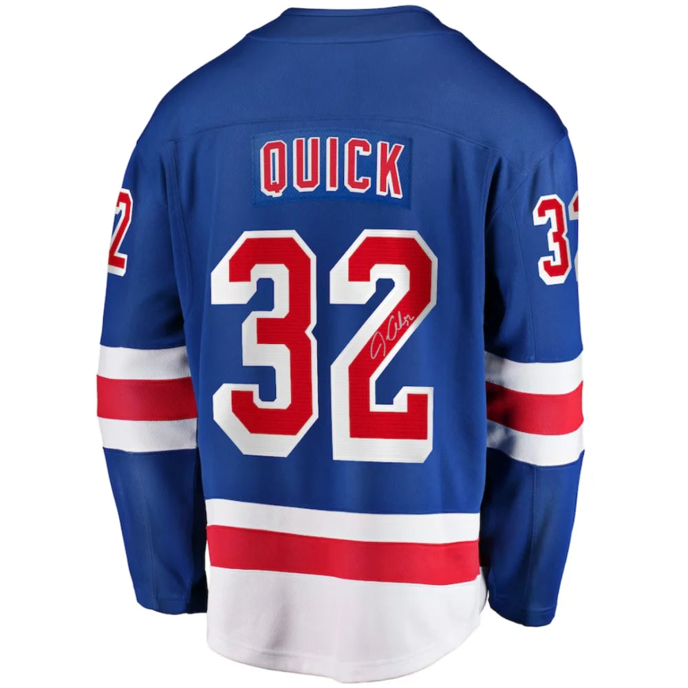 Jonathan Quick Autographed New York Rangers Jersey - Authentic Signed Hockey Jersey for Collectors - Perfect for Sports Memorabilia Displays & Fan Gifts
