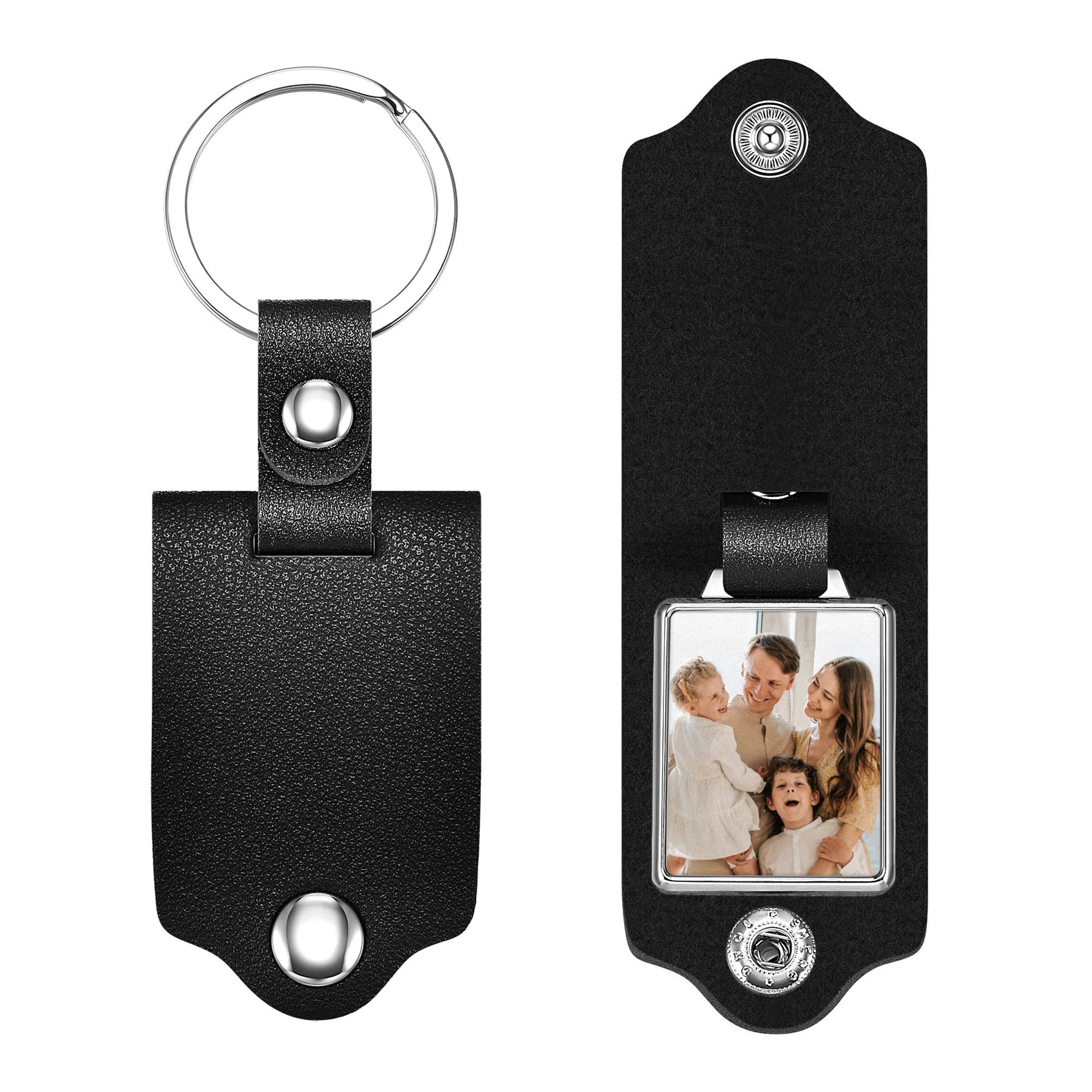 Custom Personalized Leather Keychains with Photo & Text - Unique Gifts for Women & Men - Perfect for Anniversaries, Birthdays, and Everyday Carry