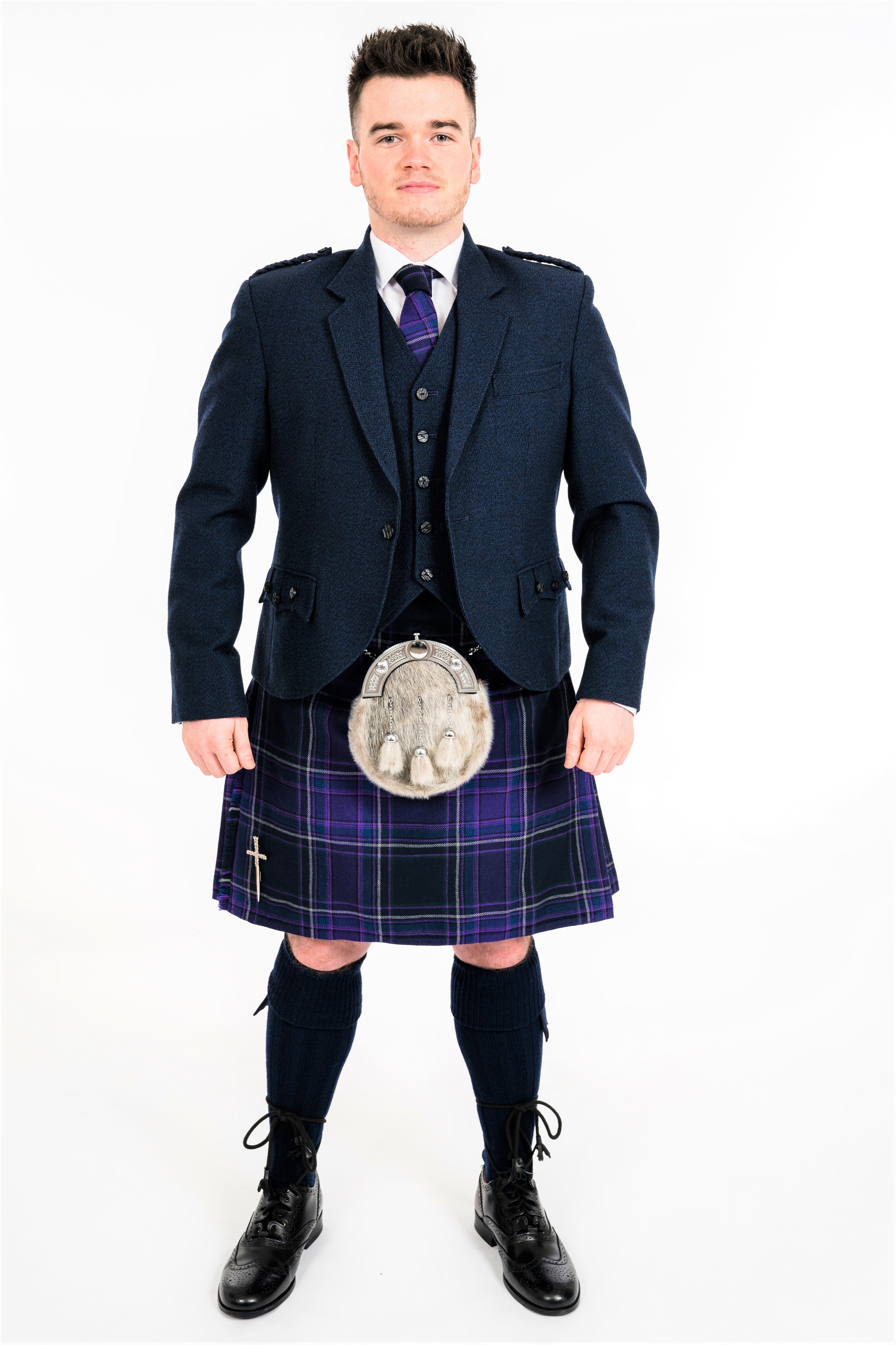 Authentic Scottish Galloway Heather Kilts for Men & Women - Traditional Tartan Skirt for Highland Dance, Weddings & Cosplay - Premium Wool Blend Fabric, Adjustable Fit