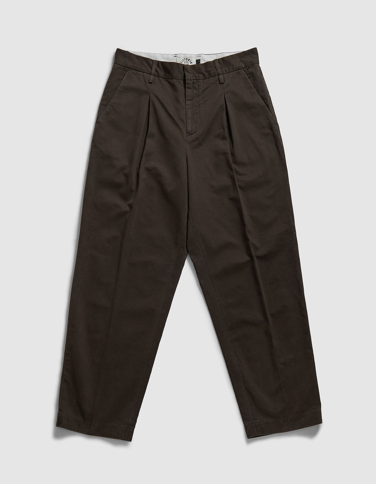 Victoria Women's Inverted Pleats Chino Pants - Washed Chocolate Casual Trousers for Office, Travel & Everyday Wear