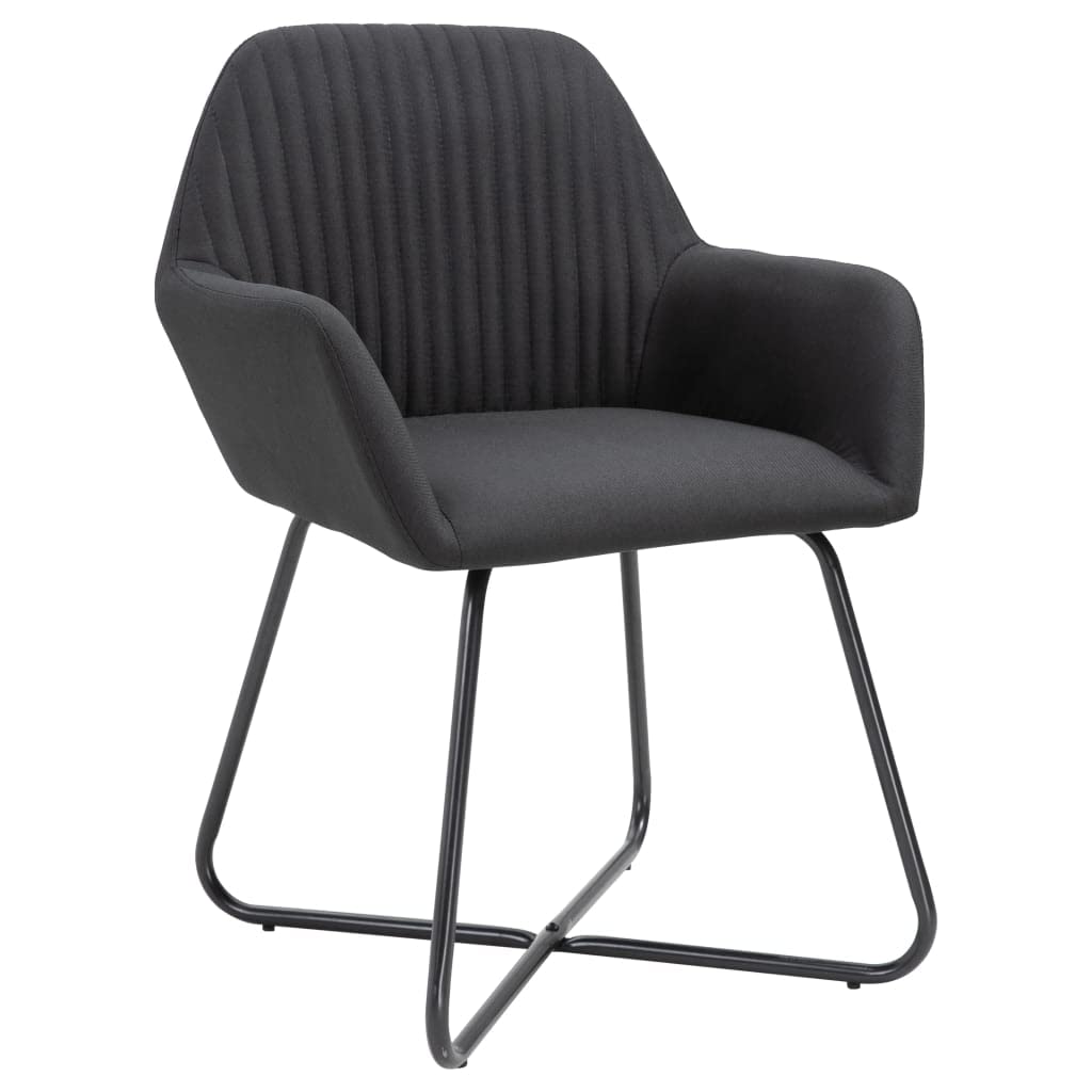 4-Piece Black Fabric Dining Chairs Set - Modern Comfortable Kitchen Chairs for Dining Room, Living Room, Bedroom & Restaurant Use - Sturdy & Stylish Seating Solution