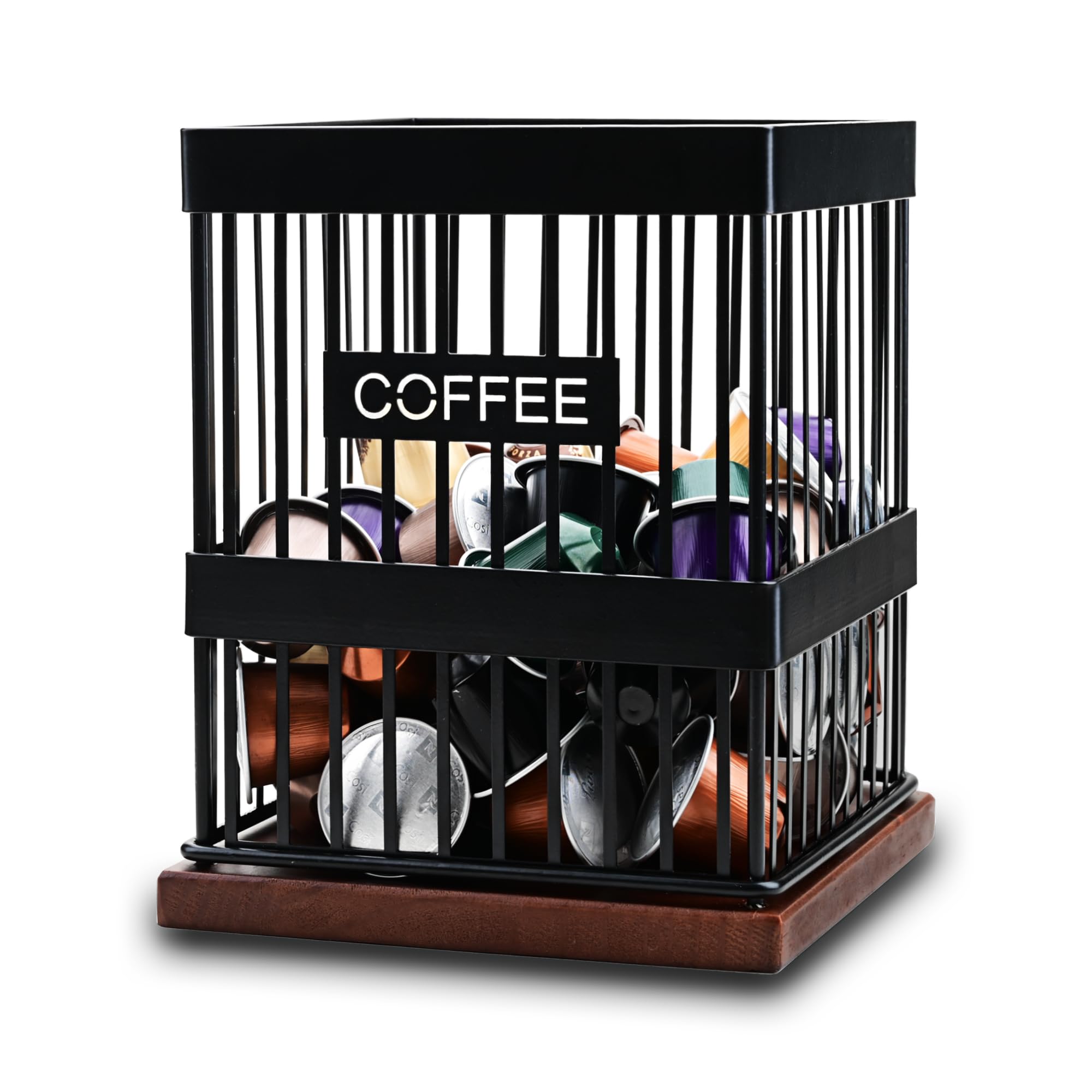 Wooden K Cup & Nespresso Pod Holder - 24 Slot Coffee Pod Organizer with Sturdy Wood Base | Perfect for Coffee Bar, Kitchen Counter & Office Coffee Station Accessories