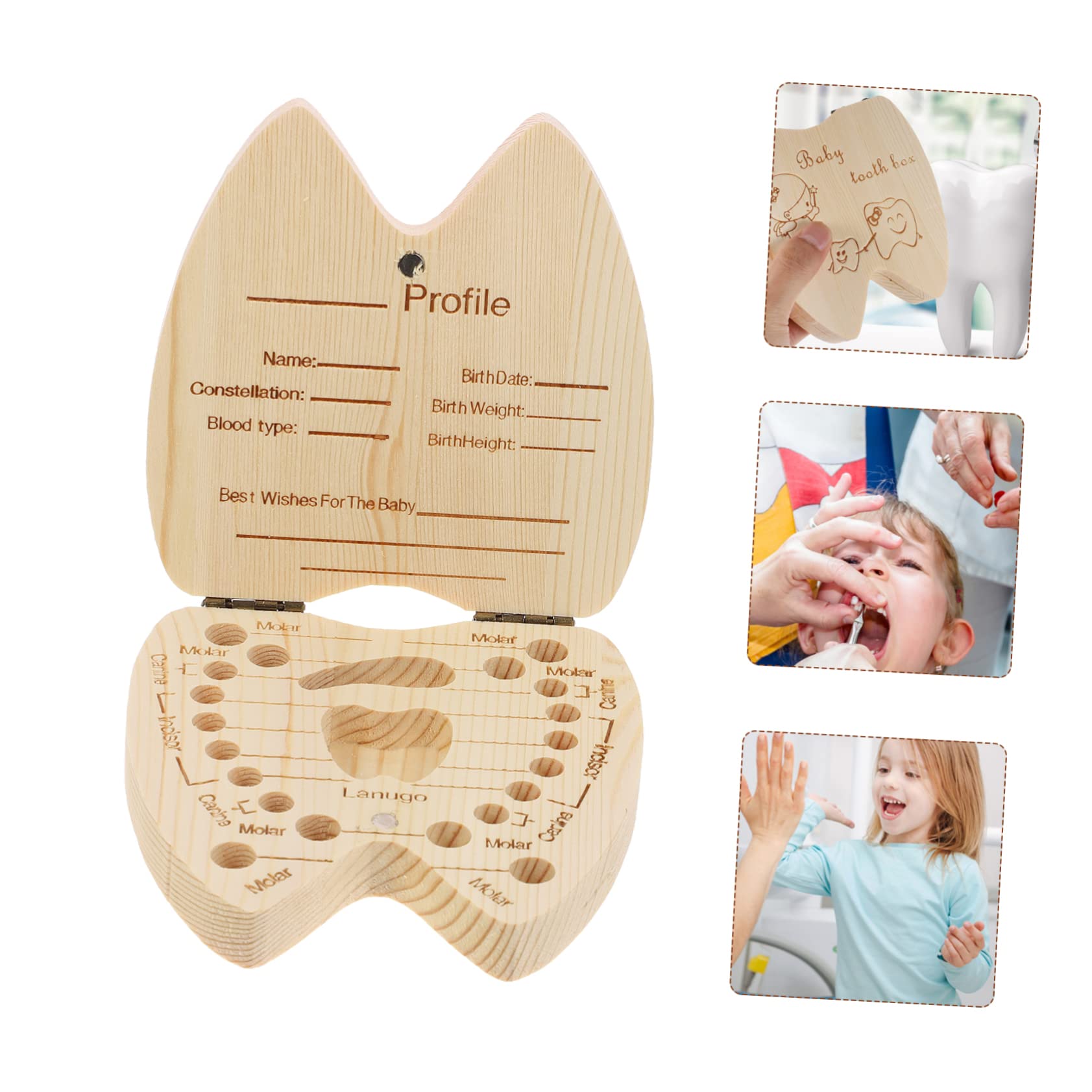 CIMAXIC Baby Teeth Storage Box - Wooden Keepsake Case for Deciduous Teeth & Umbilical Cord | Perfect for First Tooth, Memory Preservation & Nursery Decor (Natural Wood)