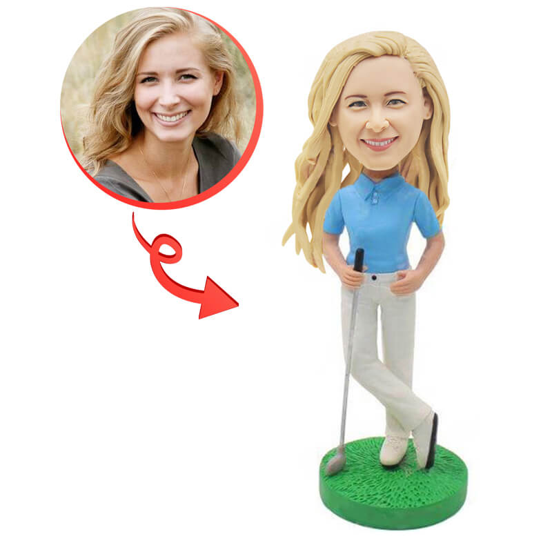 Personalized Handheld Golf Club Bobbleheads - Fun Sports Collectibles & Gifts for Golf Lovers - Perfect for Office Desk Decor, Golf Tournaments, and Birthday Presents