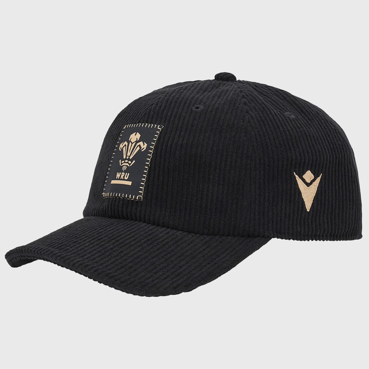 Wales Rugby Dad Hat - Macron Official Black Adjustable Baseball Cap for Men - Perfect for Rugby Fans, Sports Enthusiasts and Casual Wear