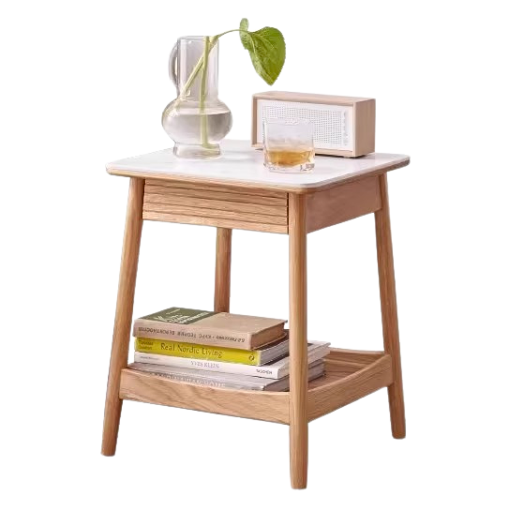 out of stock 15.3x15.3x19.6 inch/ 39x39x50 cm/ Natural wood color/ Slate side table