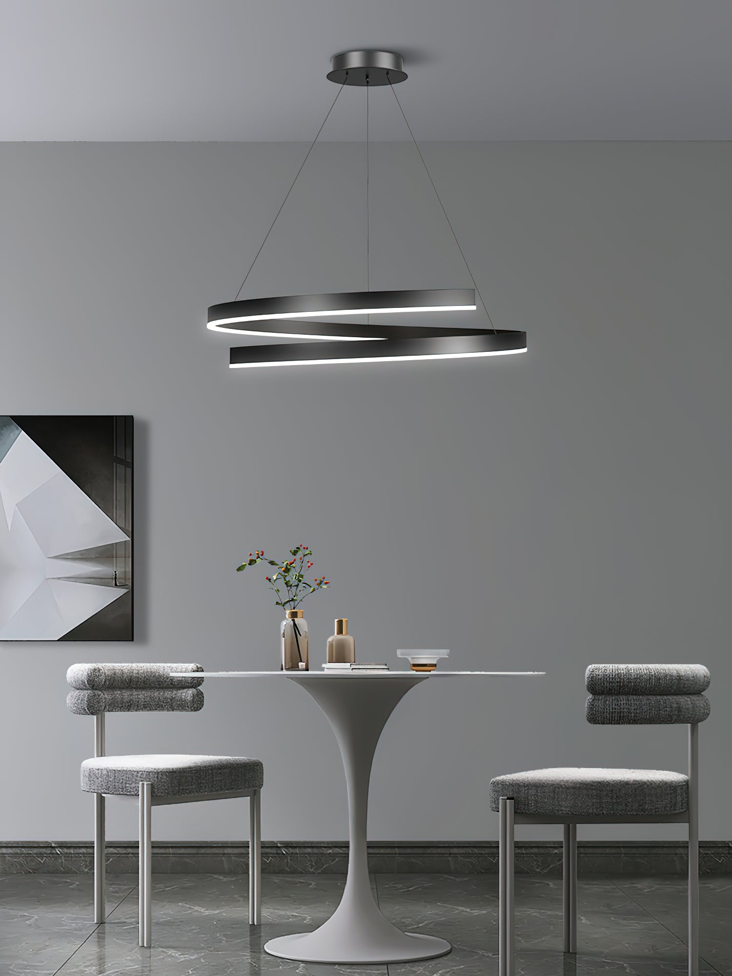 Minimalist Ring Pendant Lamp - Modern Nordic Style Ceiling Light Fixture for Living Room, Bedroom, Dining Room & Office Decor