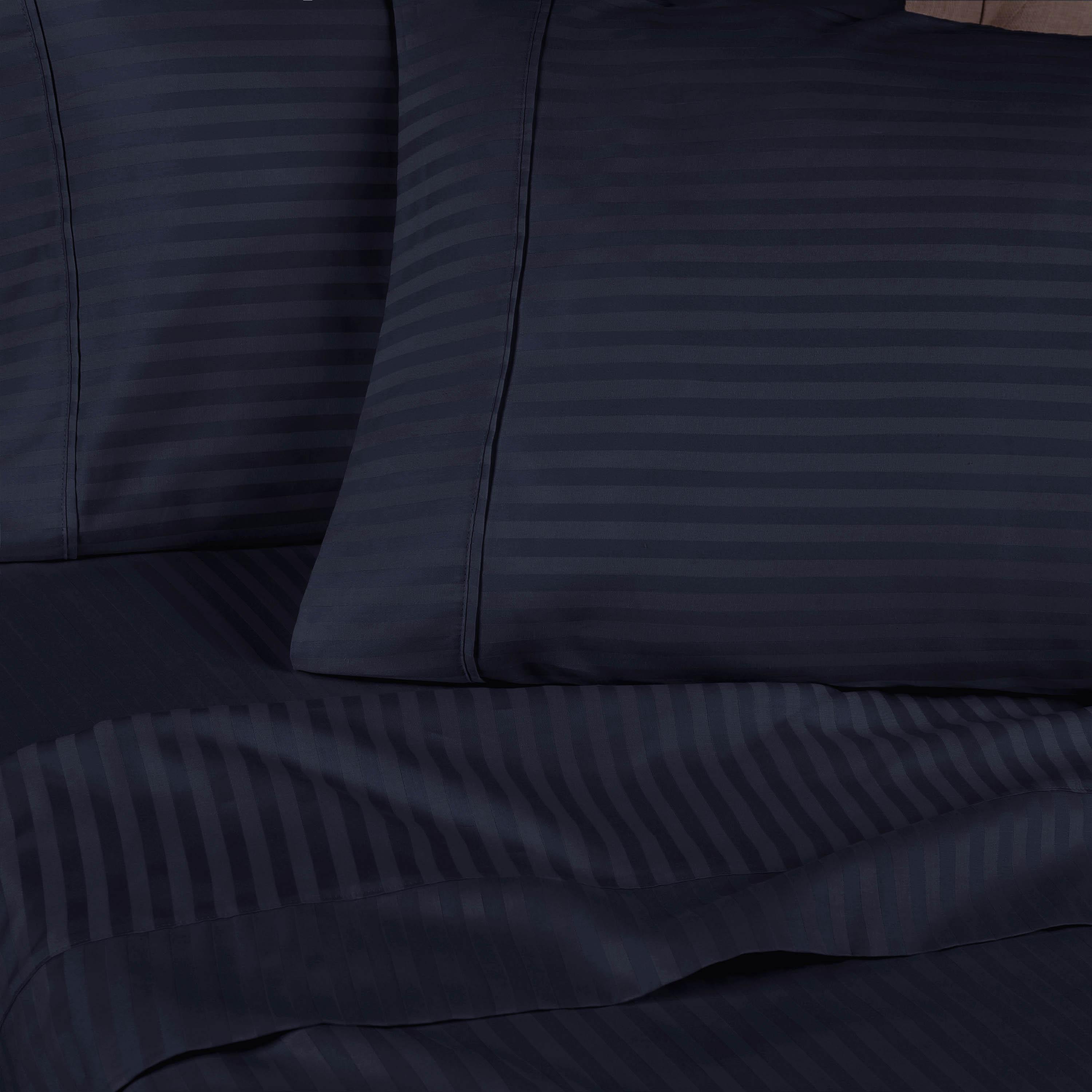 Premium 100% Egyptian Cotton 300 Thread Count Sheet Set - Deep Pocket Fitted, Flat Sheet & Pillowcases - Soft Breathable Bedding for Luxury Hotels & Home Use