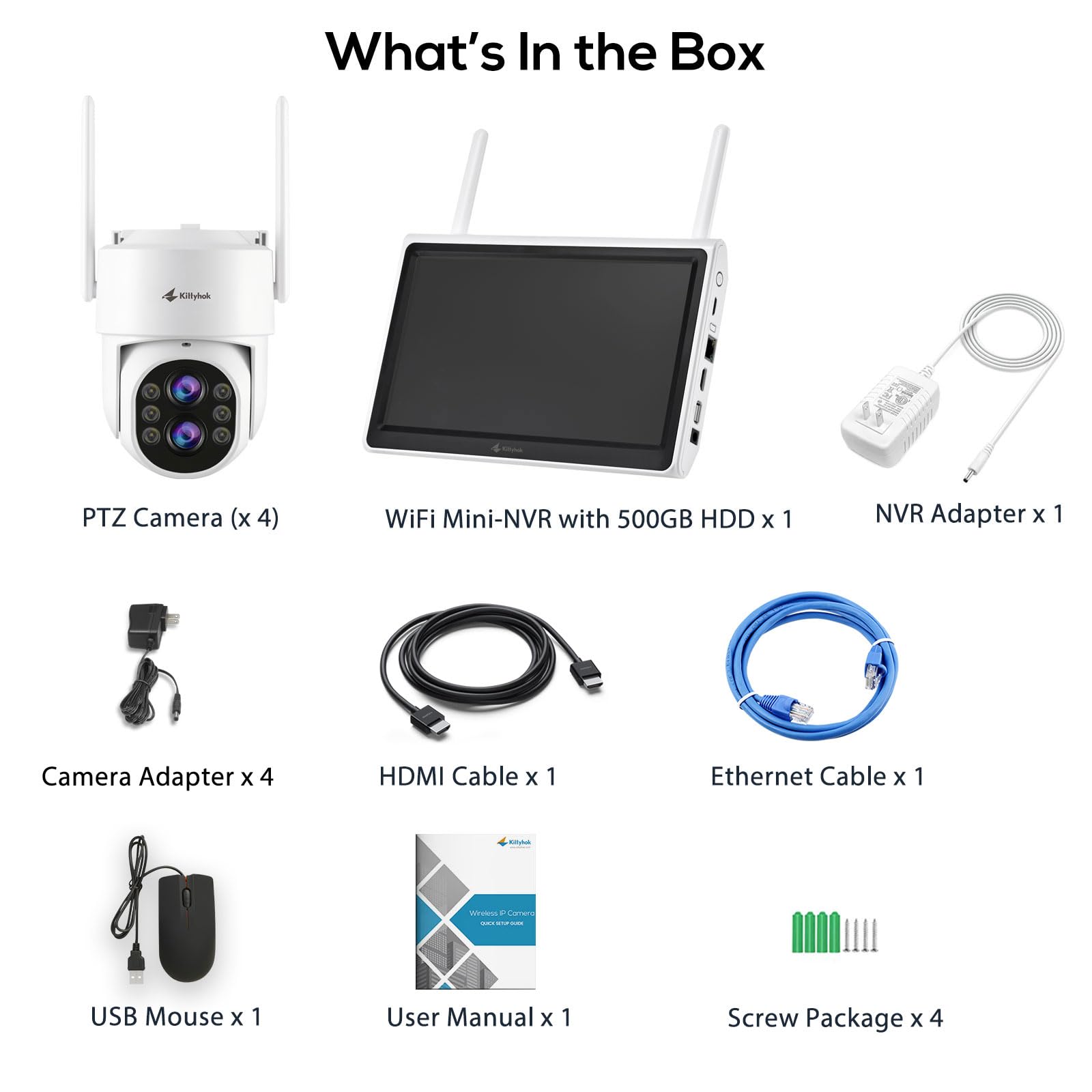 Kittyhok 4K Wireless Outdoor Security Camera System with 10