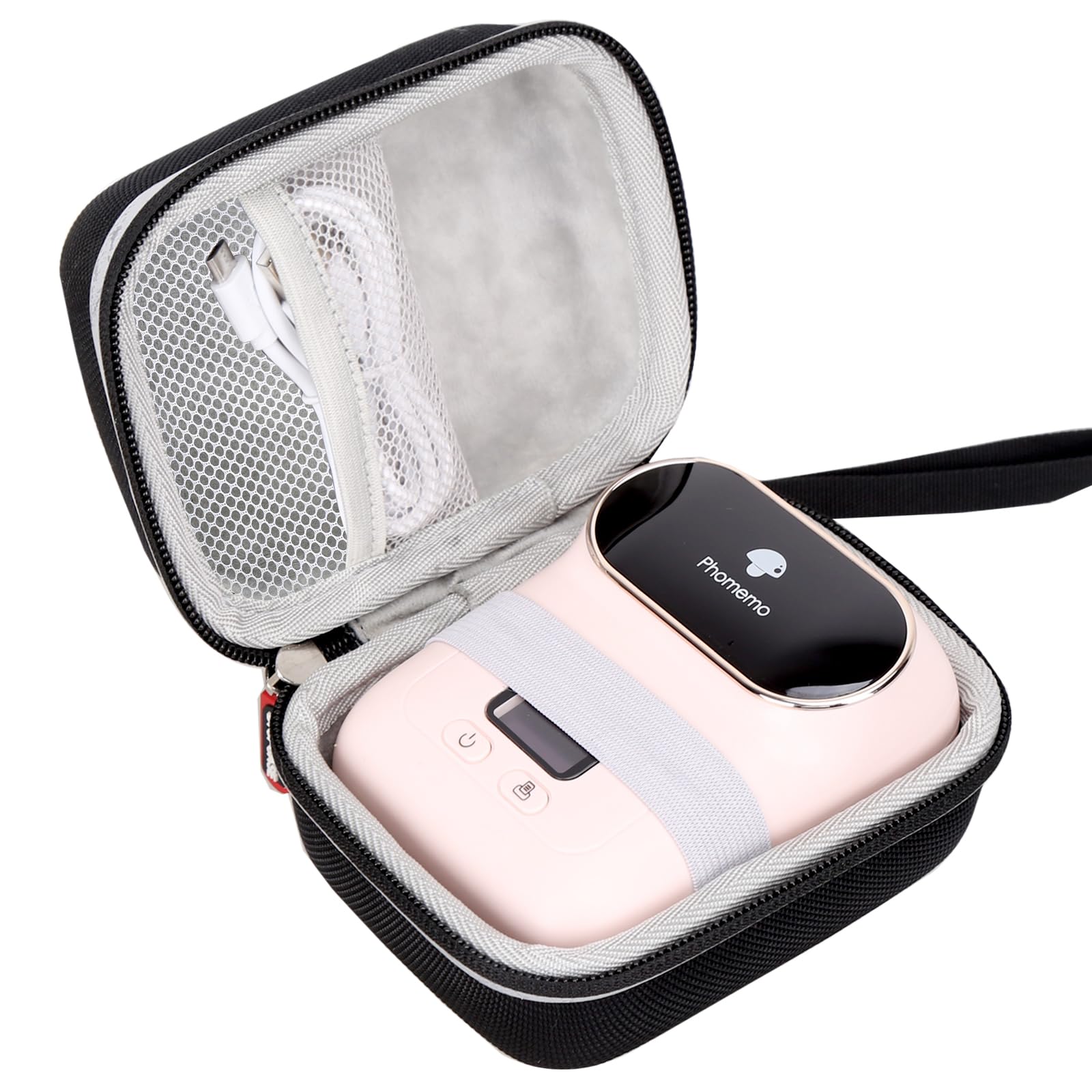 Phomemo M110 M110S M02 M02S Label Printer Hard EVA Storage Case - Portable Mini Bluetooth Thermal Label Maker Protective Cover for Home Office Shipping Packaging