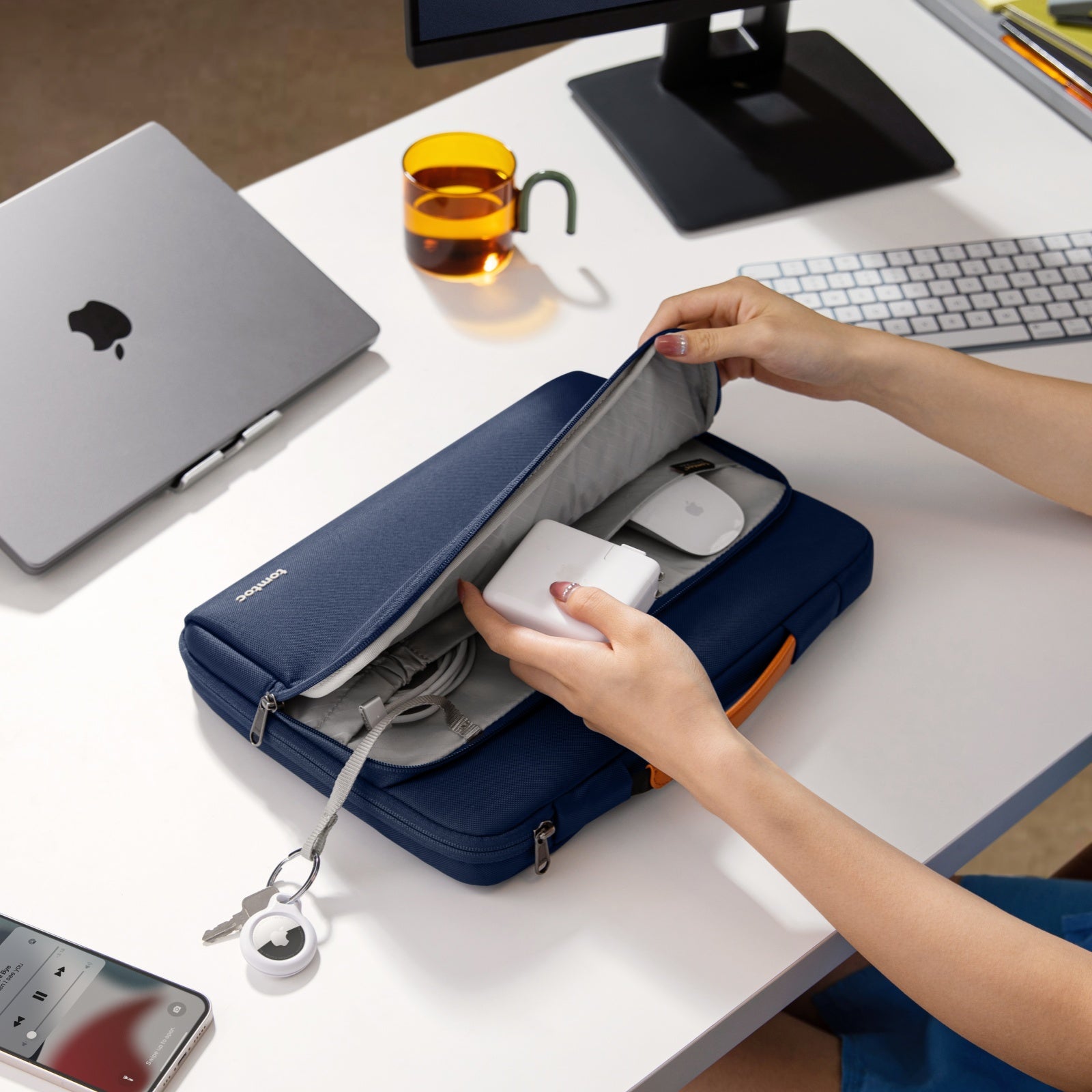 Defender A14 Laptop Briefcase for 15 inch MacBook Air - Waterproof Business Laptop Bag with Padded Protection, Perfect for Office, Travel & Commuting