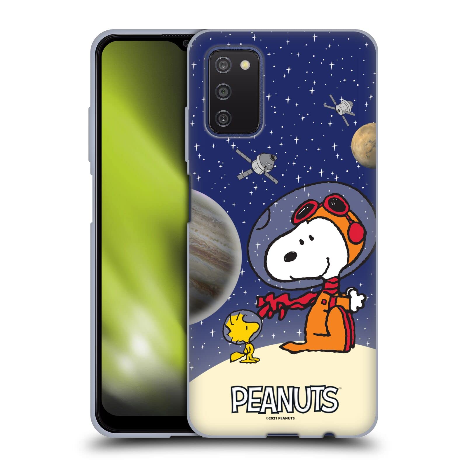 Head Case Designs Peanuts Top of The Moon Apollo 10 Soft Gel Case for Samsung Galaxy A03s (2021) - Officially Licensed, Durable Protection for Everyday Use