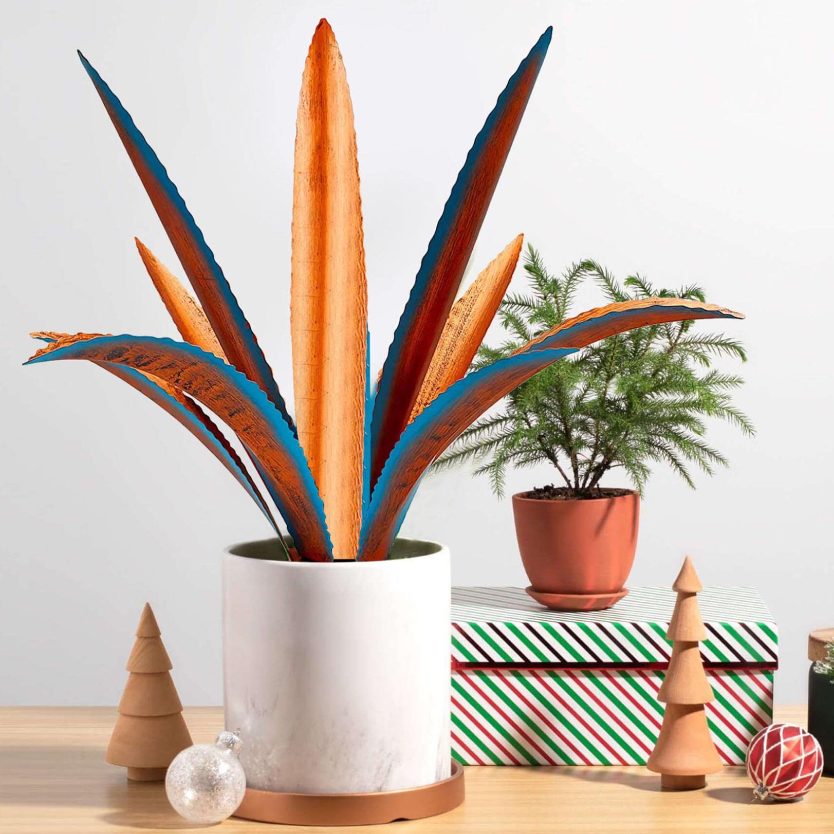 Handmade Wrought Iron Tequila Plant Garden Ornament - Unique Outdoor Decor for Garden, Patio, and Yard - Creative Metal Sculpture for Home & Landscape Decoration - Perfect for Mexican-Themed Parties & Southwestern Style Gardens (Style A)