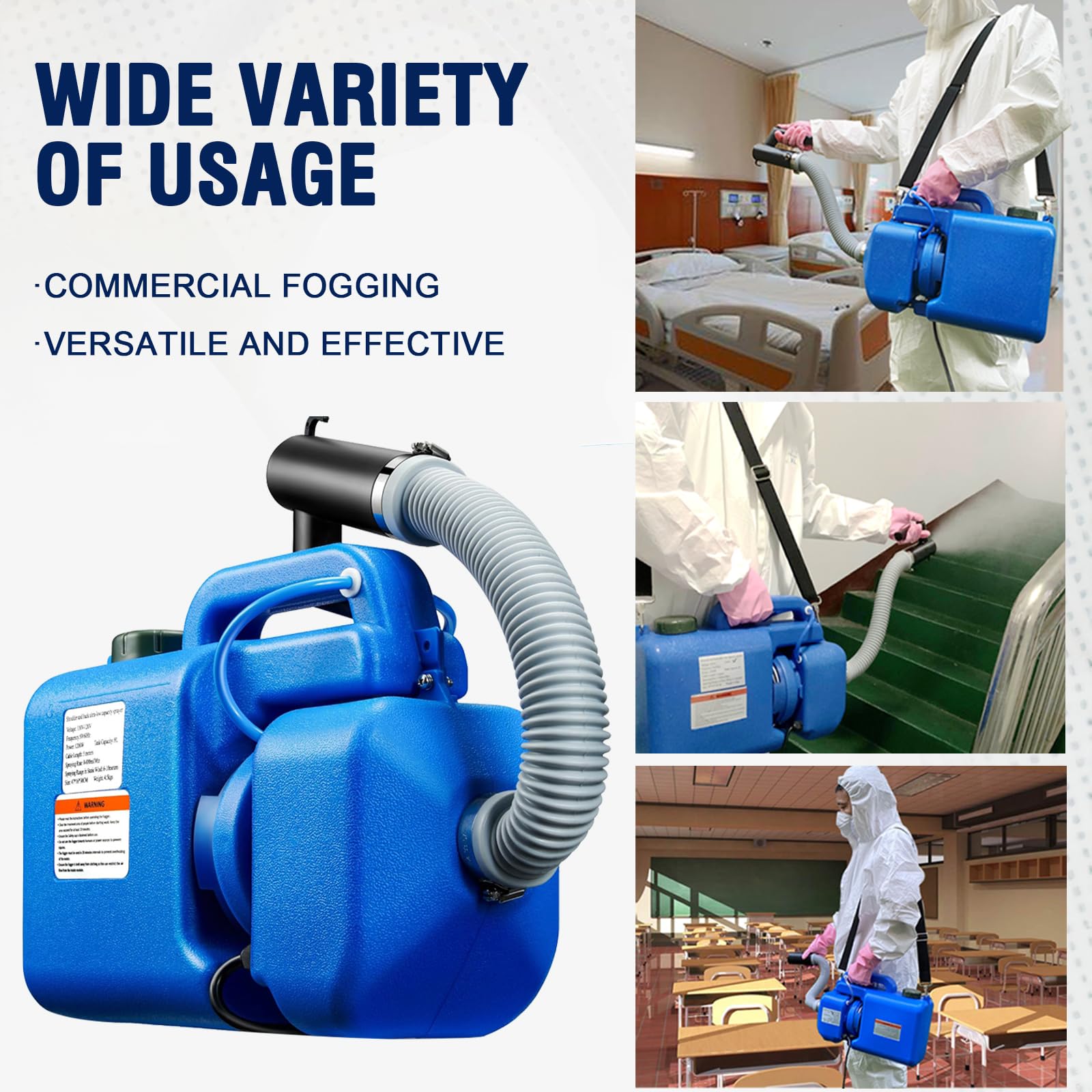 LONYEON 8L Electric ULV Cold Fogger Machine with Backpack - Adjustable Flow Rate Mist Atomizer for Large Area Disinfection | Ideal for Home, Indoor, Outdoor, Garden, and Pest Control Applications