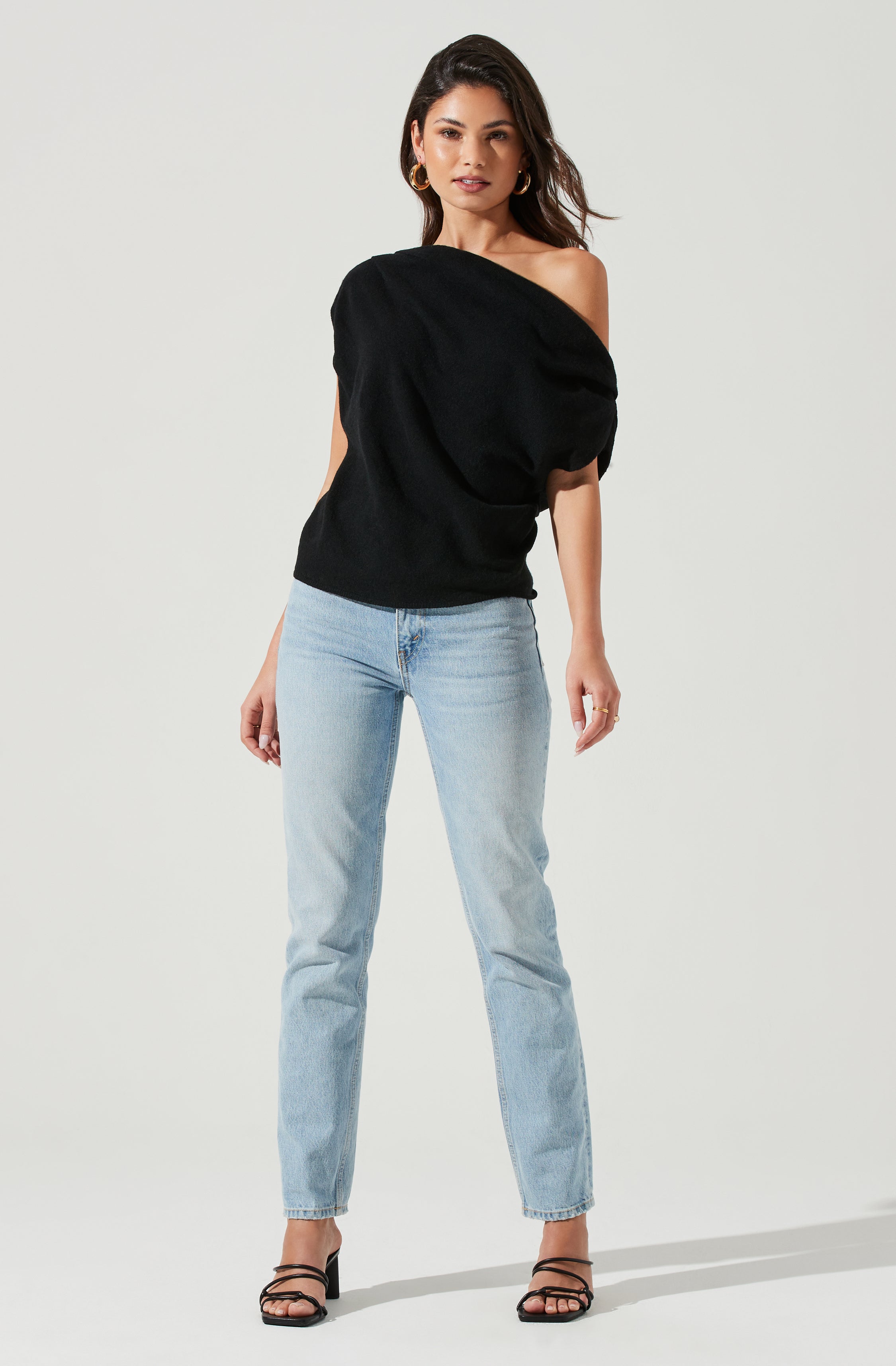 Devin Women's Sleeveless One Shoulder Knit Sweater - Sexy Off Shoulder Pullover for Date Night & Evening Parties