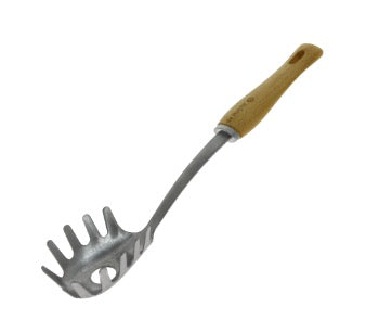 de Buyer Premium Wooden & Stainless Steel Spaghetti Spoon - Pasta Serving Utensil for Italian Cuisine, Cooking & Dining - Perfect for Restaurants, Home Kitchens & Gifting