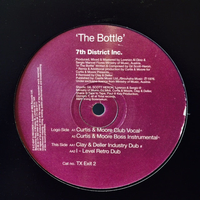 7th District Inc The Bottle 12 TXEXIT2 Exit 8 Records - Premium Collectible Music Vinyl & Memorabilia for DJs, Music Enthusiasts & Record Collectors