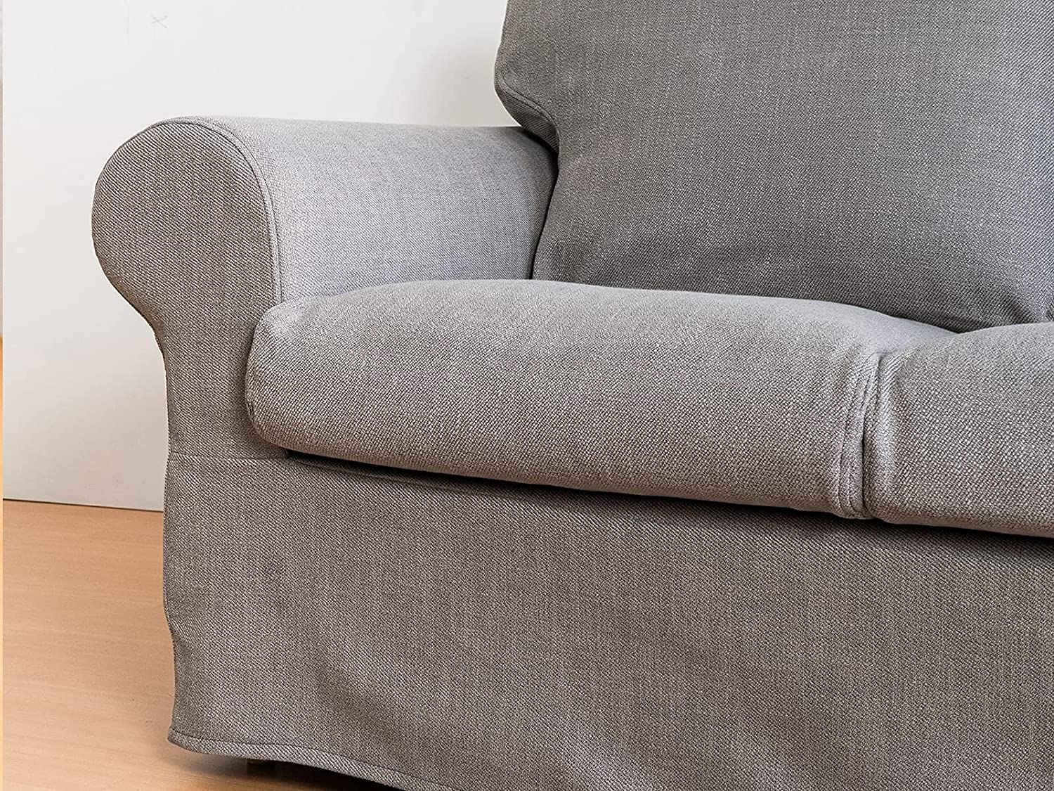 Custom Ektorp Sofa Slipcover for IKEA Ektorp 3-Seater Sofa - Premium Replacement Cover in Weave Grey | Durable, Washable Fabric for Living Room & Home Decor