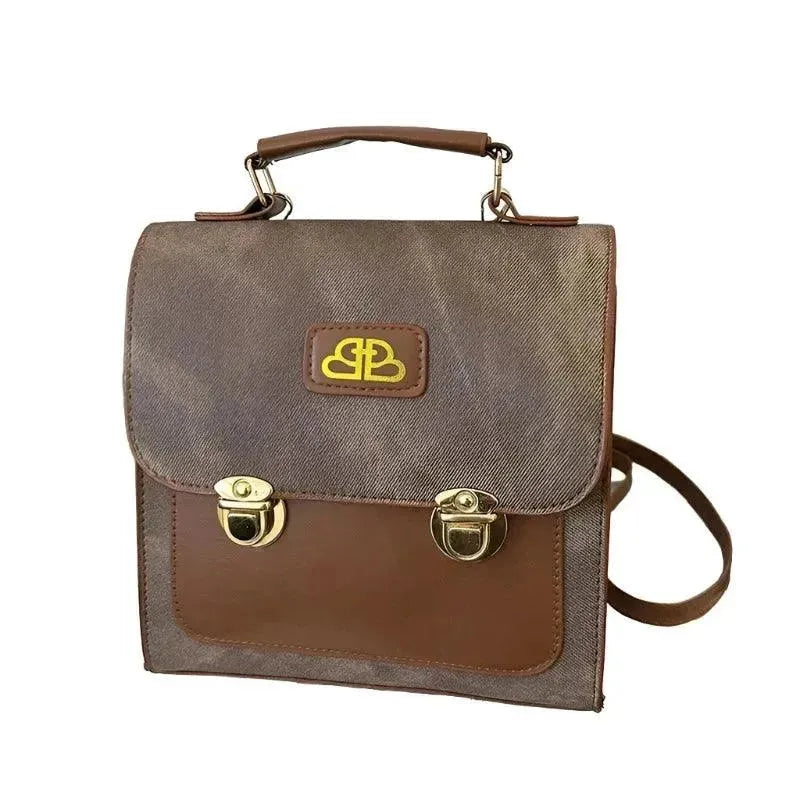 Vintage Denim Print Women's Backpack - Stylish Casual Daypack for College, Travel & Everyday Use