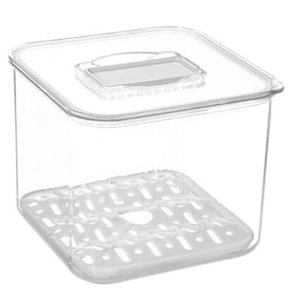 12-Piece Plastic Food Storage Containers Set with Lids & Removable Drain Plates - Airtight Stackable Kitchen Organizers for Dry Food, Snacks, Sugar - Perfect for Pantry, Fridge & Meal Prep Organization