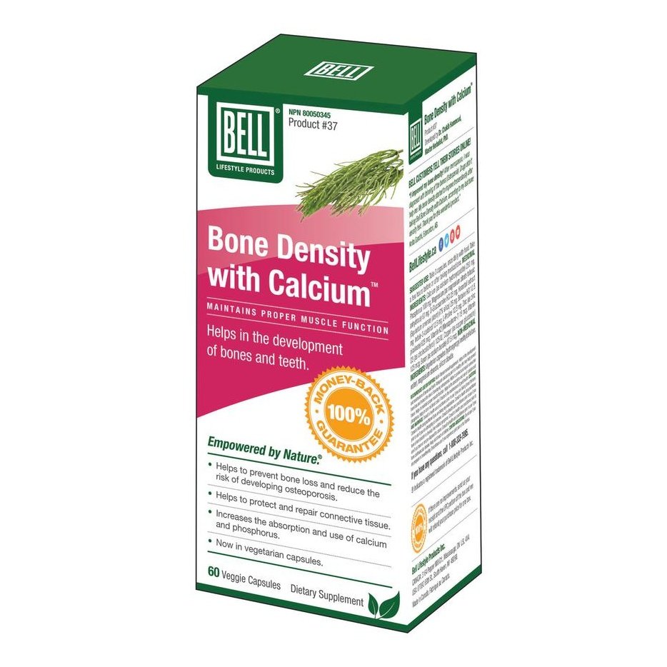 Bell Bone Density Supplement with Calcium - 60 Vegan Capsules for Strong Bones & Joint Health - Supports Osteoporosis Prevention & Bone Strength