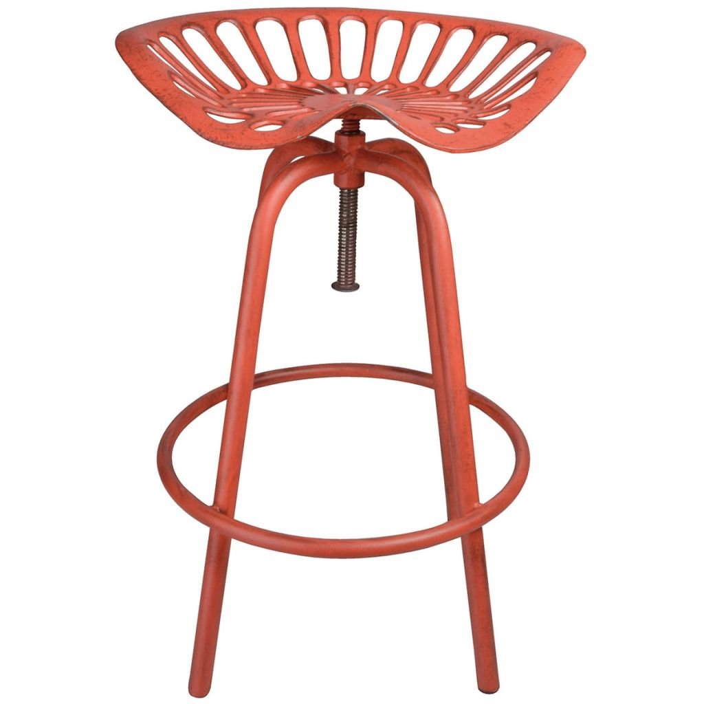 Esschert Design Red Tractor Chair - Durable Outdoor Garden Seating for Patio, Farmhouse, and Countryside Decor